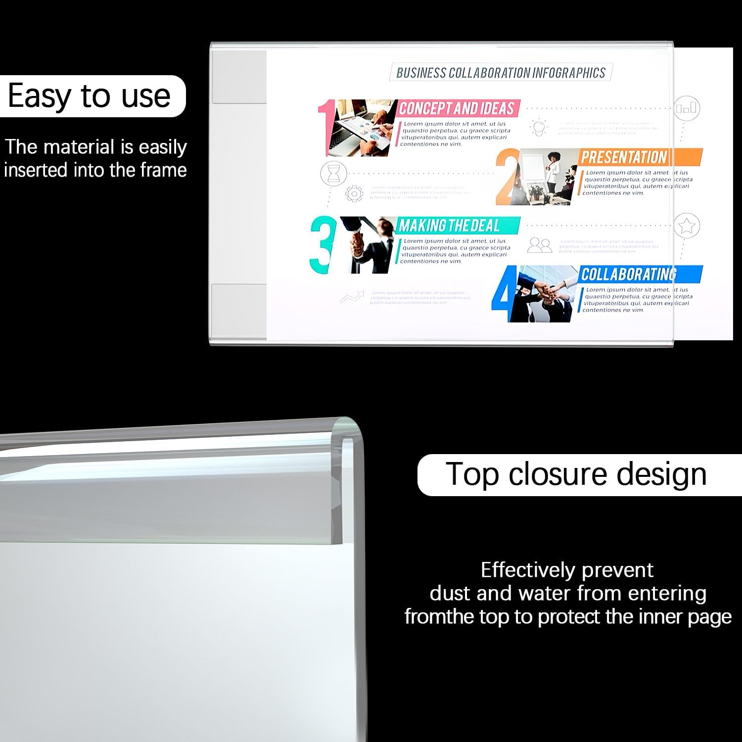 Wholesale Acrylic Sign 3X5 Wall Mount Clear Plastic Sign Holders with Double Sided Tapeand magnetic strip adhesive, Paper Poster Door Document Flyer Acrylic Wall Frame for Office Home Store or Restaurant 10 Pack China Factory Bulk Supply