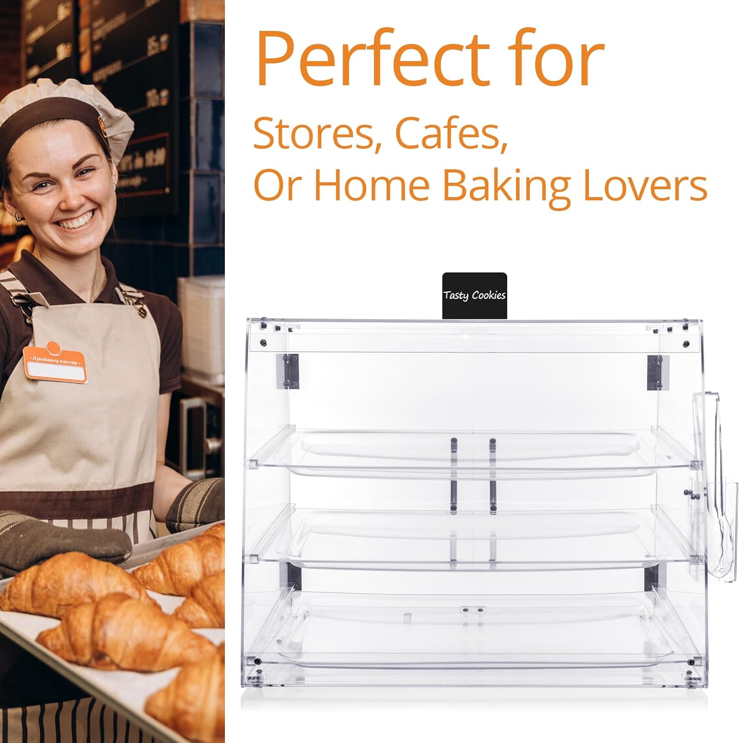 Wholesale OEM ODM Bakery Display Case, Pastry Display Case countertop 3 Tier Tray, Acrylic Clear Boxes for Bread Pastry Desserts Food Cookie, Display Cabinet Box for Baking Enthusiasts, 20.86 x 17.3 x 16.5 in Factory & Supplier