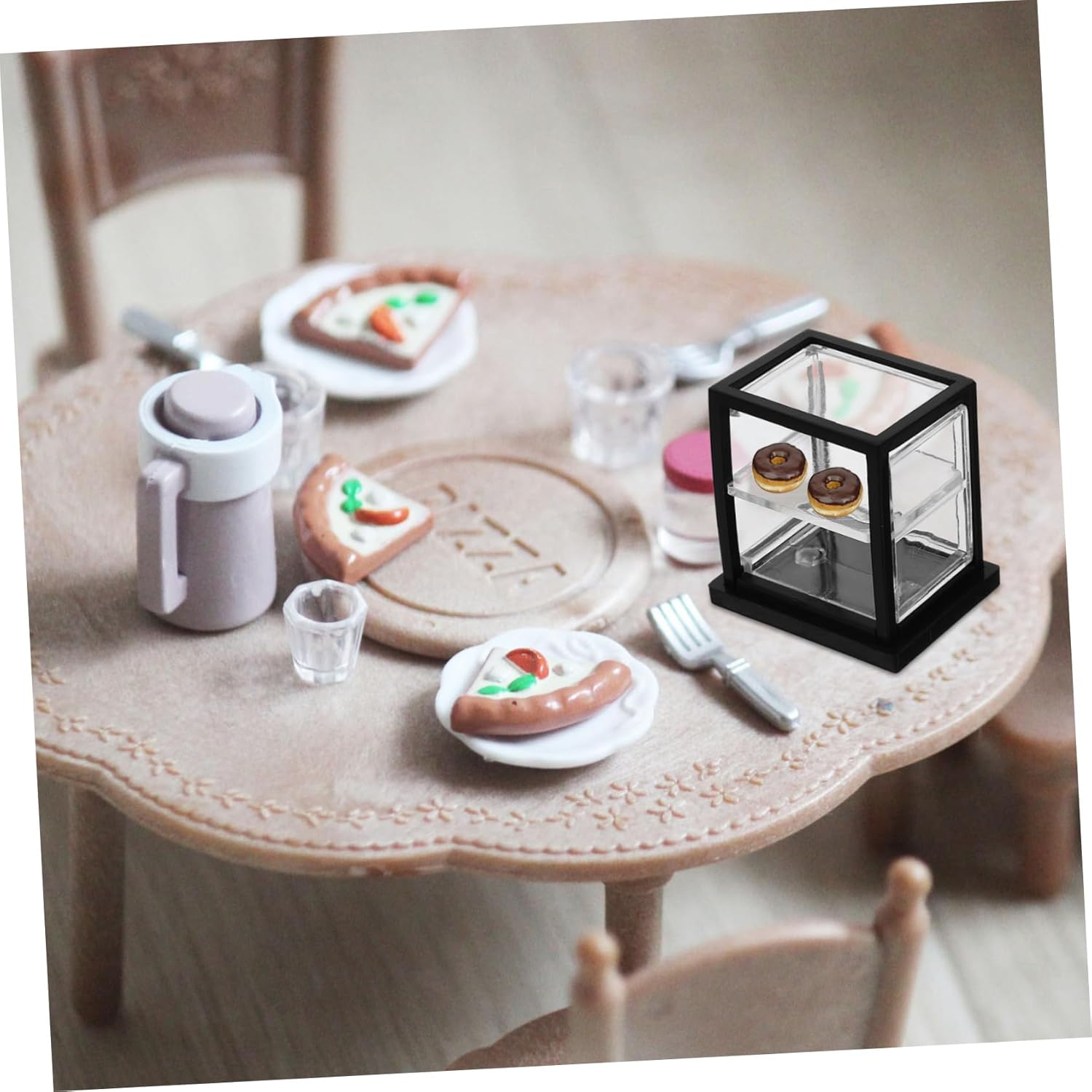 Wholesale OEM ODM Milisten 6pcs Miniature Bakery Display Case Double Layer Transparent Dollhouse Cabinet for Decoration Charming House Accessory for Landscape Display Factory & Supplier
