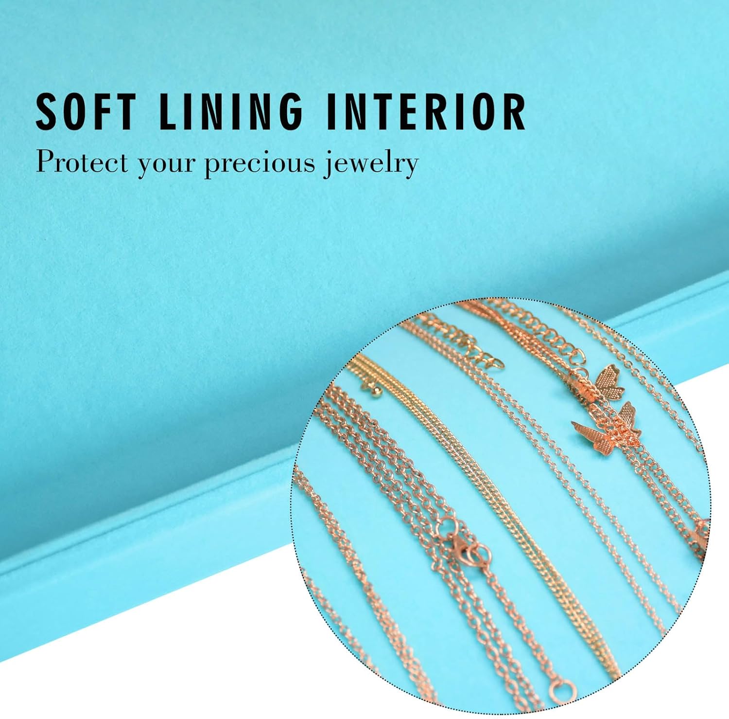 Direct Manufacturer Necklace Organizer Box Premium 20 Hooks Velvet Necklace Display Jewelry Tray with Transparent Lid Jewelry Necklace Display Box for Necklace Pendants Suitable for Women and Girls (Light Blue) Low MOQ