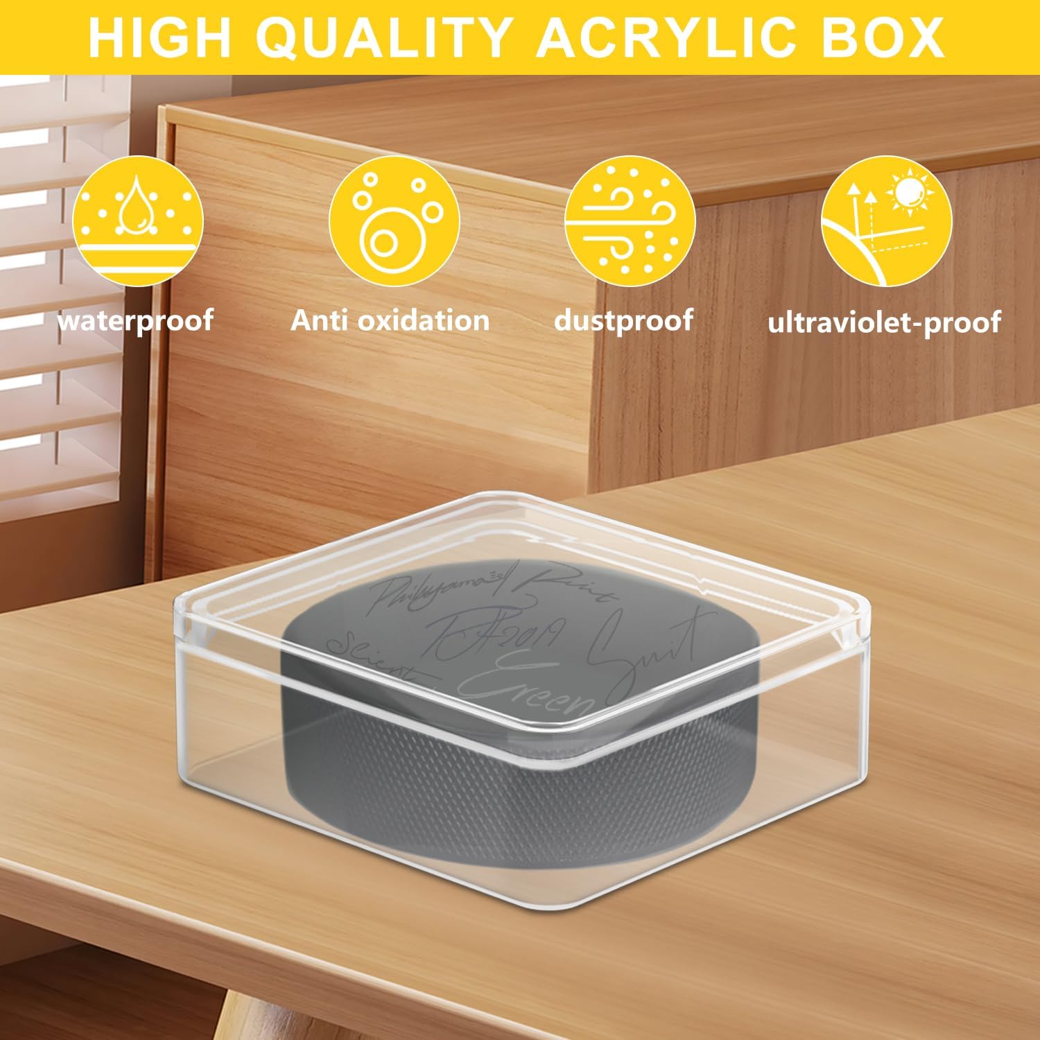 ODM Hockey Puck Display Cases, Acrylic Cube Square Hockey Puck Display Cases - Fits Official Size Hockey Puck (12 PCS) Custom Logo Service