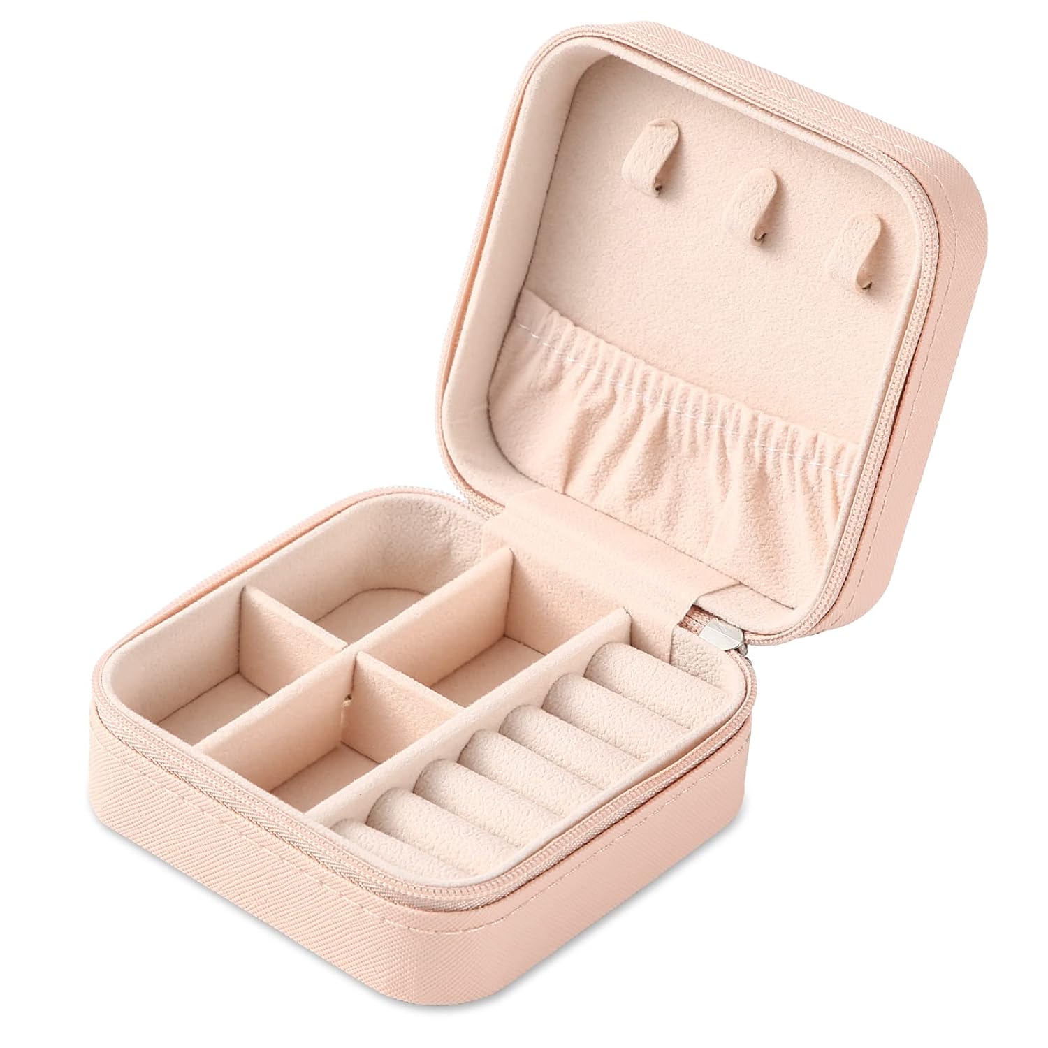 Direct Manufacturer Portable Travel Mini Jewelry Box Leather Jewellery Ring Organizer Case Storage Gift Box Girls Women (pink). Low MOQ