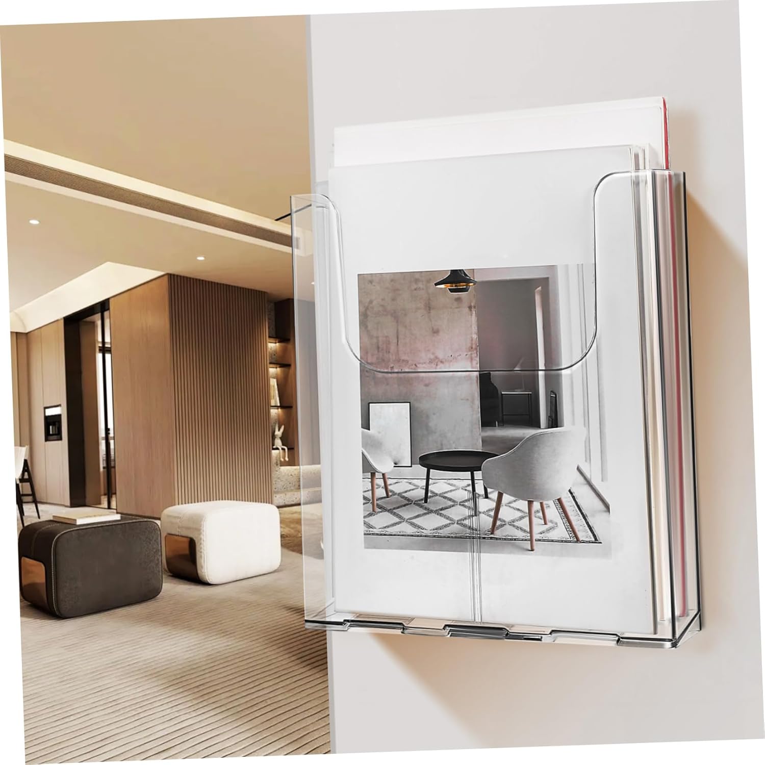 Wholesale 4pcs Acrylic Wall Mounted Document Holder Clear Magazine Organizer for Home Office and School Versatile Pamphlet Stand Easy Installation Space Saving Design China Factory Bulk Supply