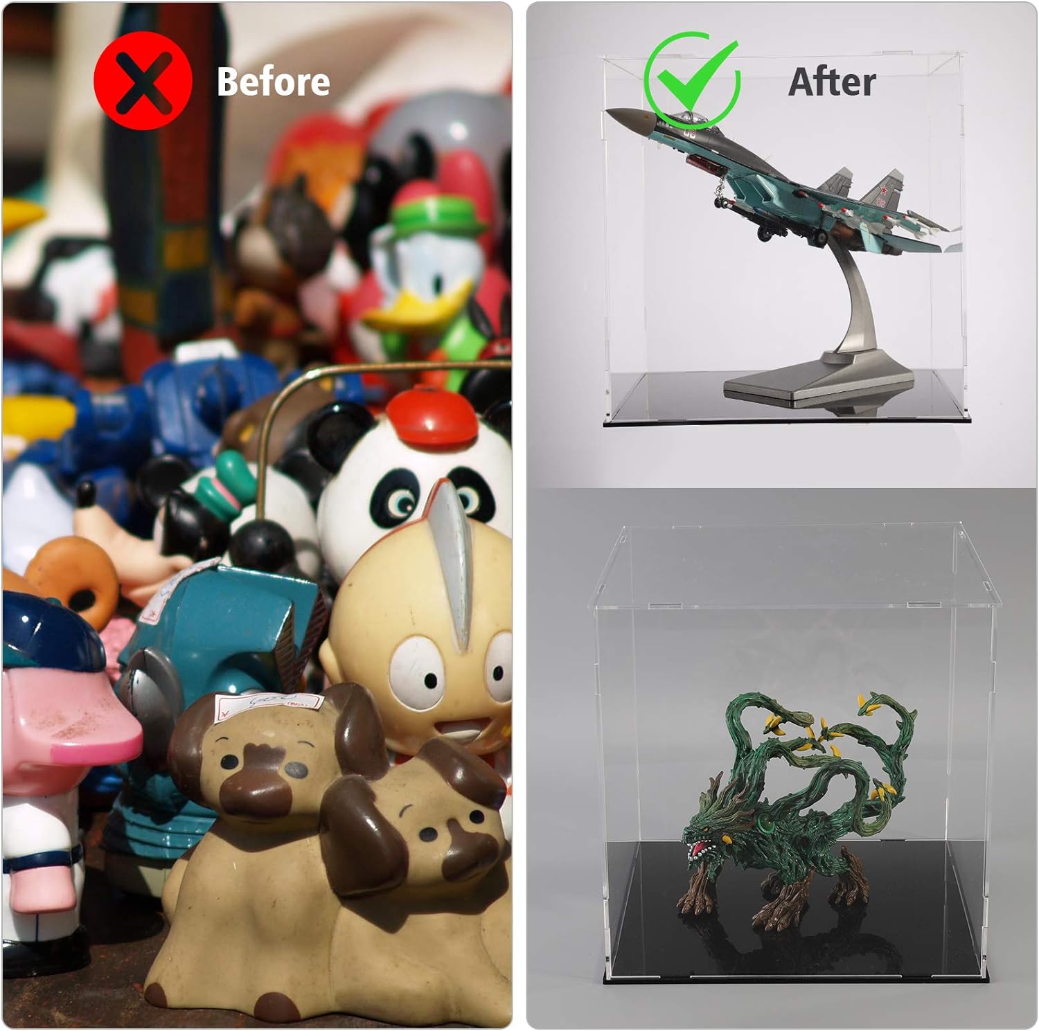 Wholesale OEM ODM A+ DESIGN Clear Acrylic Display Case Assemble Collectibles Box Alternative Glass Case for Display Action Figures Home Storage & Organizing Toys (10x10x10 inch; 25x25x25 cm) Factory & Supplier