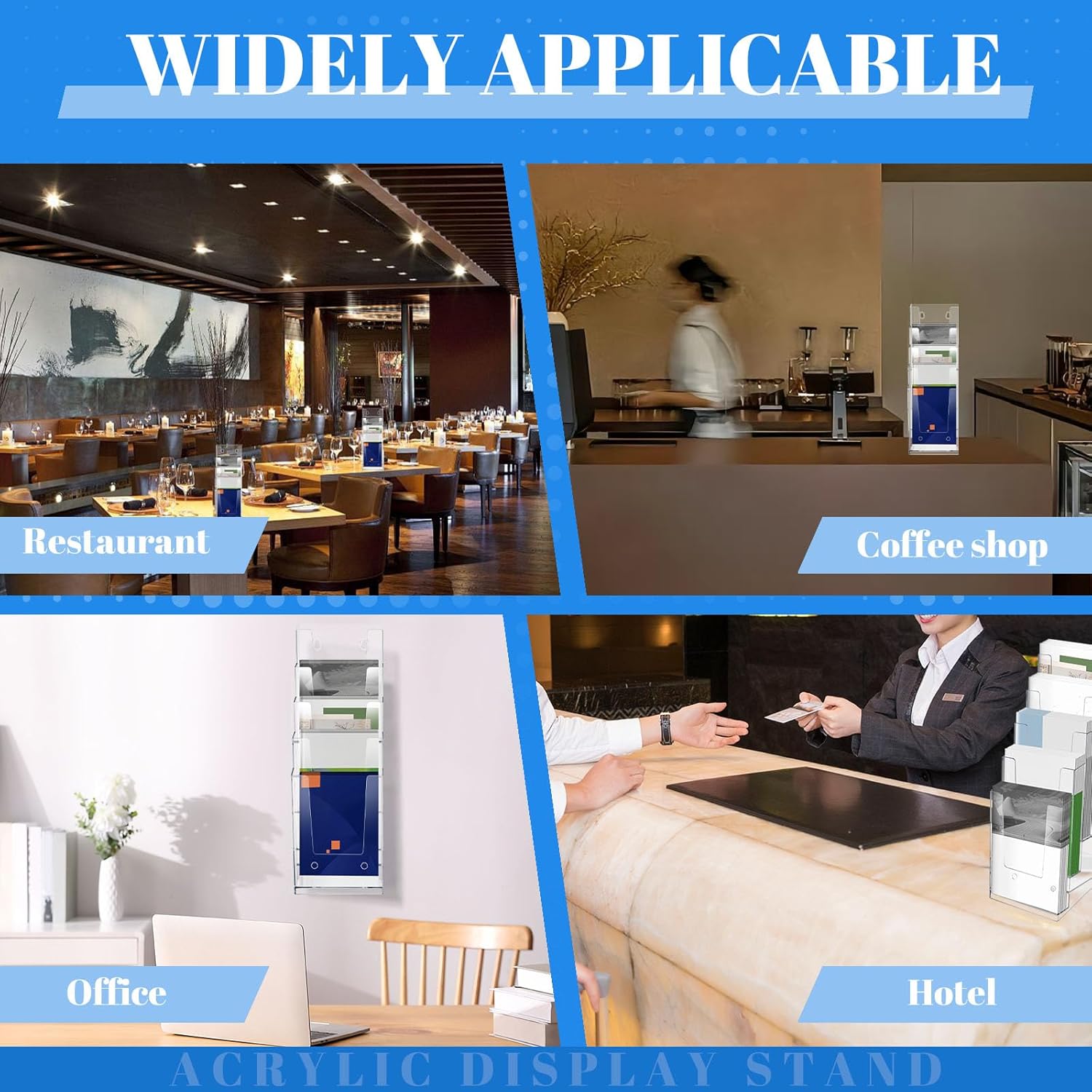 Wholesale 2 Pack Acrylic Brochure Holder 5 Tier Clear Brochure Display Stand Impact Resistant Sturdy Literature Rack Organizer Plastic Brochure Holder for Magazine, Literature, Booklet (2) China Factory Bulk Supply