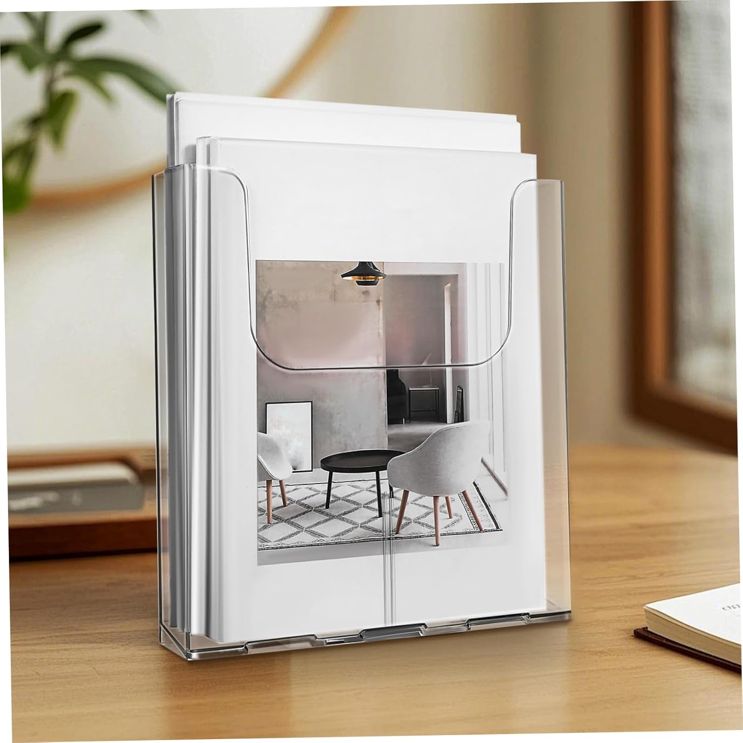 Wholesale 4pcs Acrylic Wall Mounted Document Holder Clear Magazine Organizer for Home Office and School Versatile Pamphlet Stand Easy Installation Space Saving Design China Factory Bulk Supply