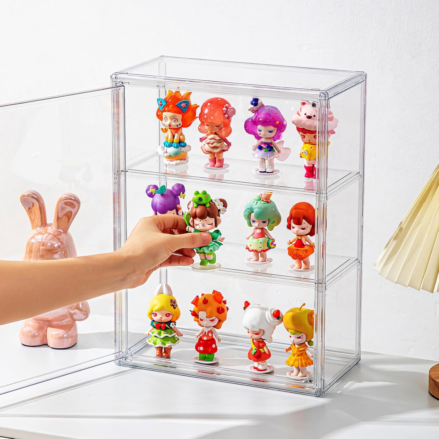 Wholesale OEM ODM Clear Display Case for Figures with Magnetic Door, Acrylic Display Cases for Collectibles, 3Tiers Acrylic Storage Organizers Box, Desktop or Wall-Mounted Showcase for Collectibles Action Figure (1) Factory & Supplier