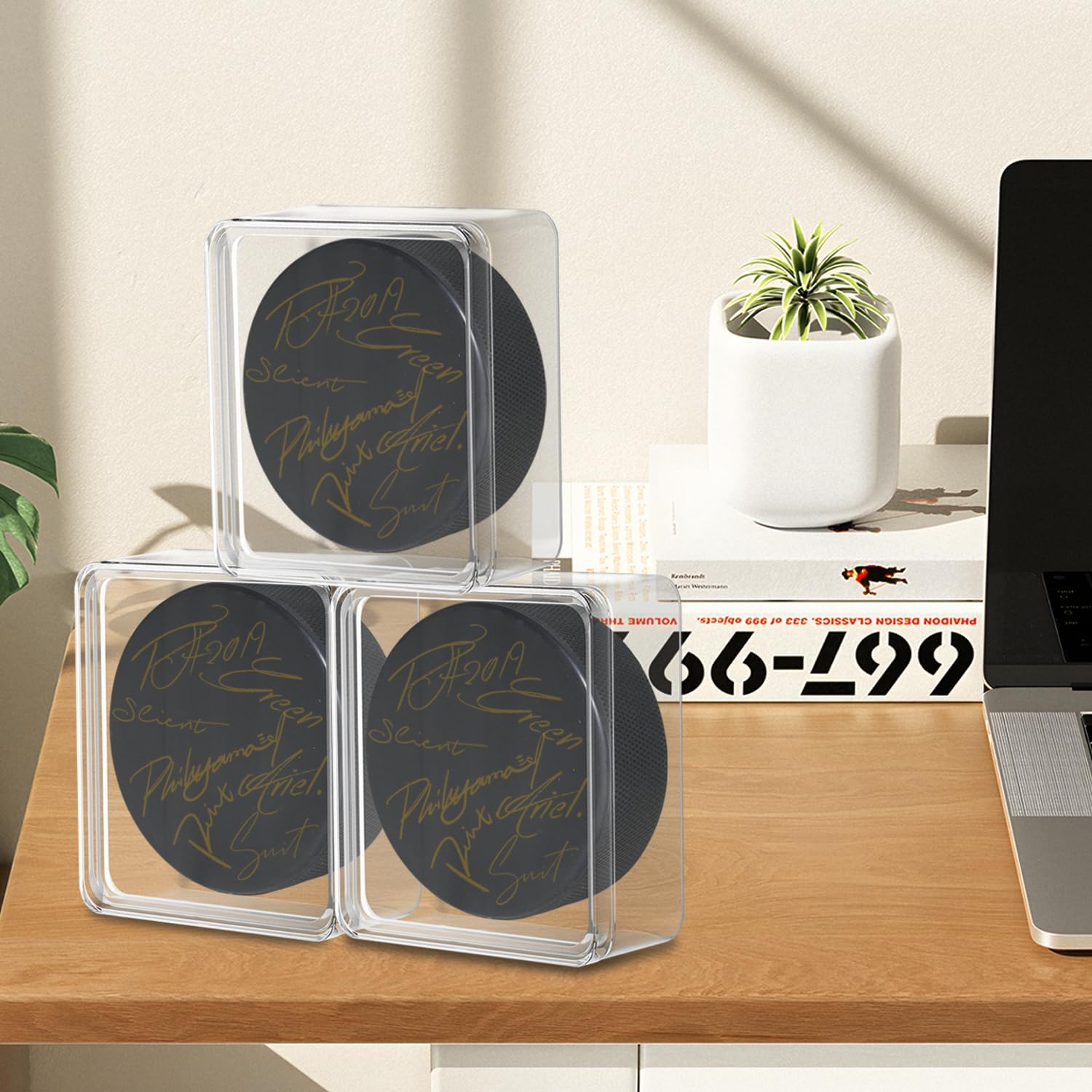 ODM Hockey Puck Display Cases, Acrylic Cube Square Hockey Puck Display Cases - Fits Official Size Hockey Puck (12 PCS) Custom Logo Service