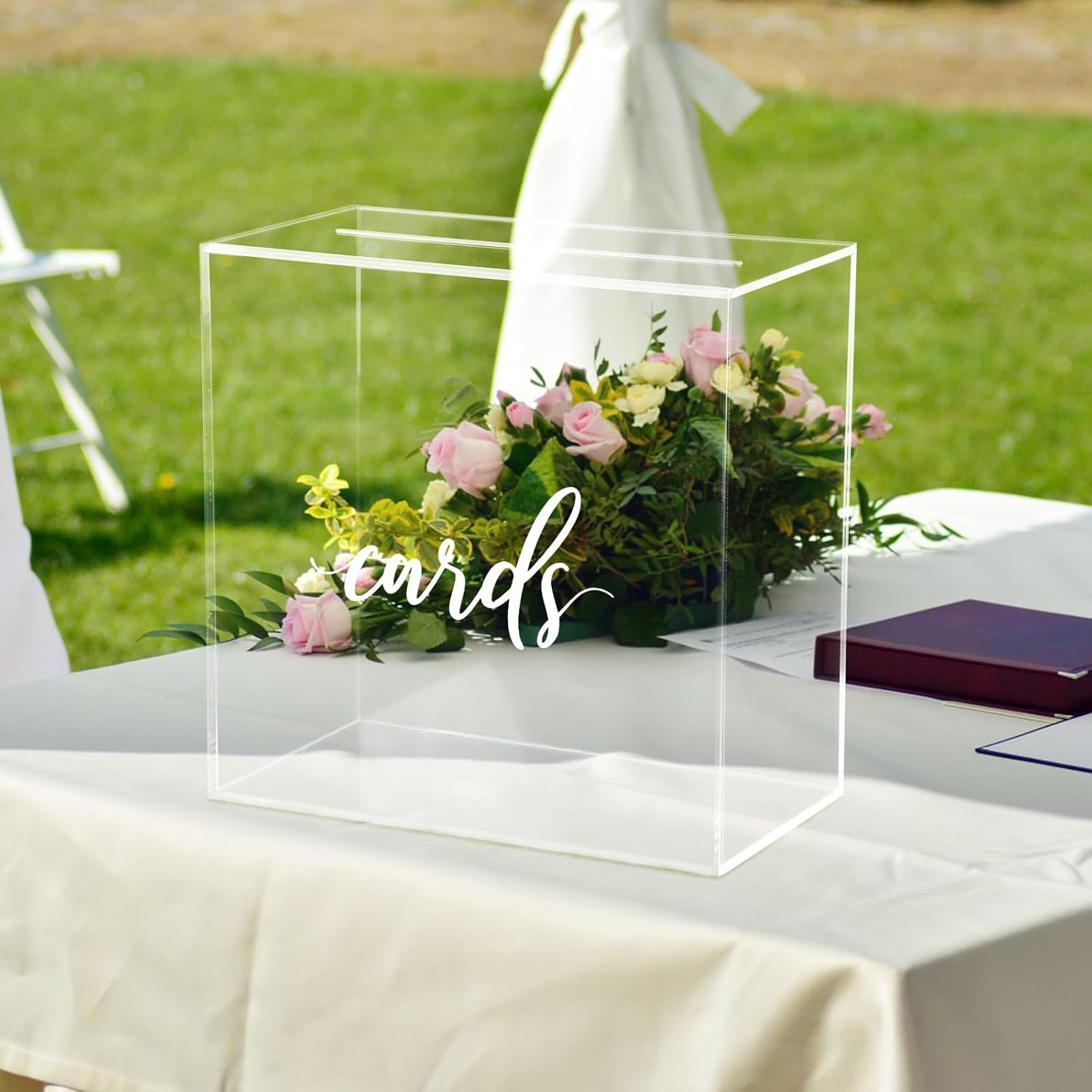 Private Label Hooqict Clear Acrylic Wedding Card Box with Slot Large Blank Gift Card Boxes for Reception, Party, Wishing Well, Money Box Holder, Graduation Decorations, Baby Shower Wholesale Manufacturer