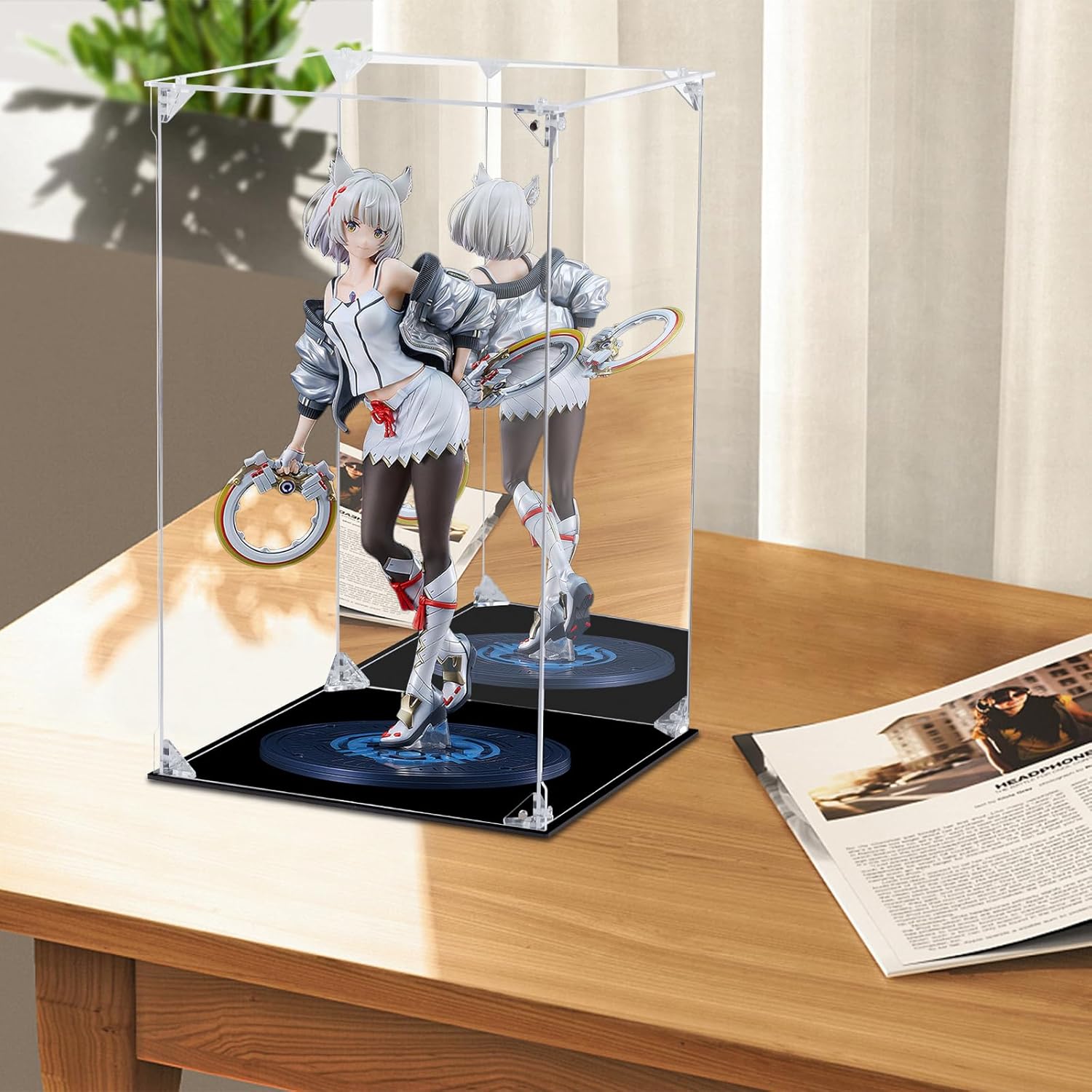 Wholesale OEM ODM Acrylic Display Case for Collectibles Assemble Clear Acrylic Display Box with Mirrored Back, Alternative Glass Case for Action Figures Lego Model Doll Toys Display (10x10x15.7 inch; 25x25x40 cm) Factory & Supplier