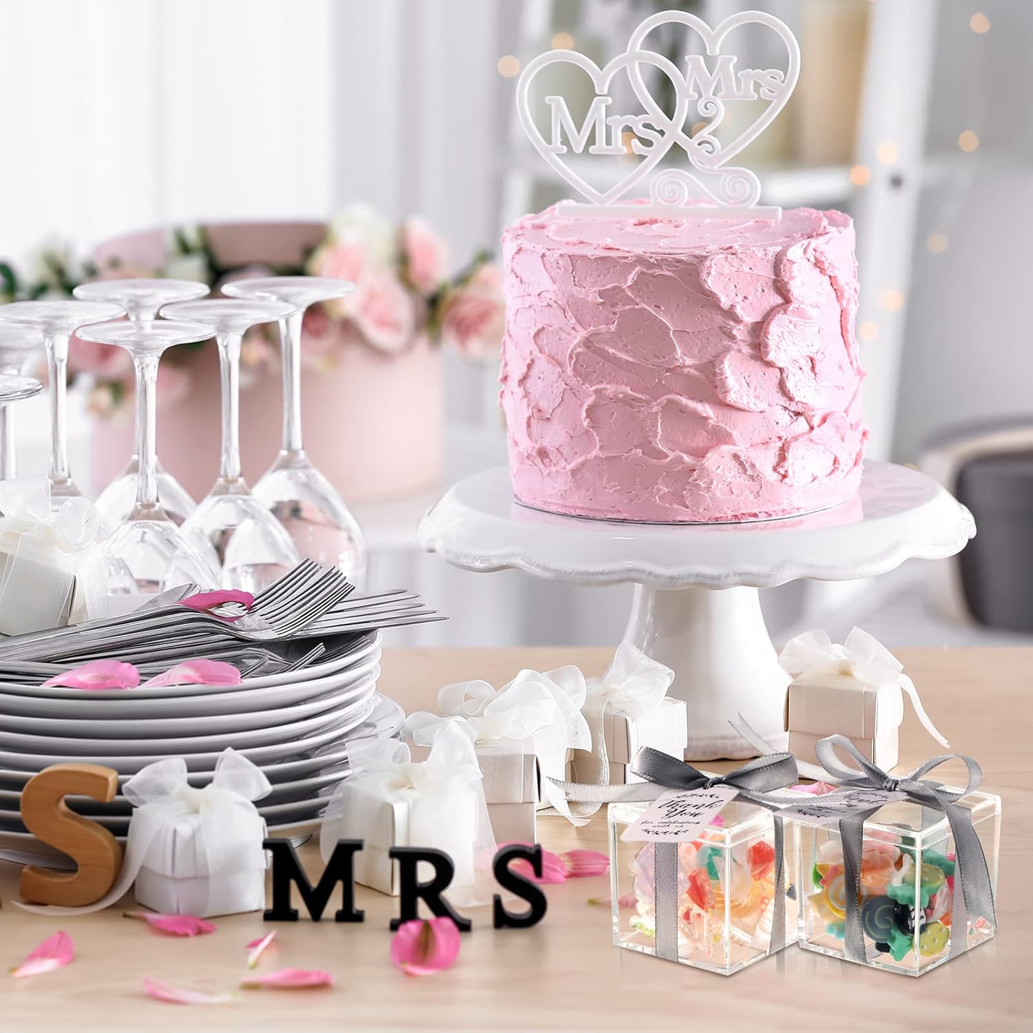 ODM Maitys 50 Pcs Acrylic Boxes 2.2 x 2.2 x 2.2 Inch Clear Wedding Guest Favor Containers Plastic Square Cube with Lid Mini Acrylic Display Box for Wedding Bridal Shower Souvenir Party Gifts Custom Mold Development