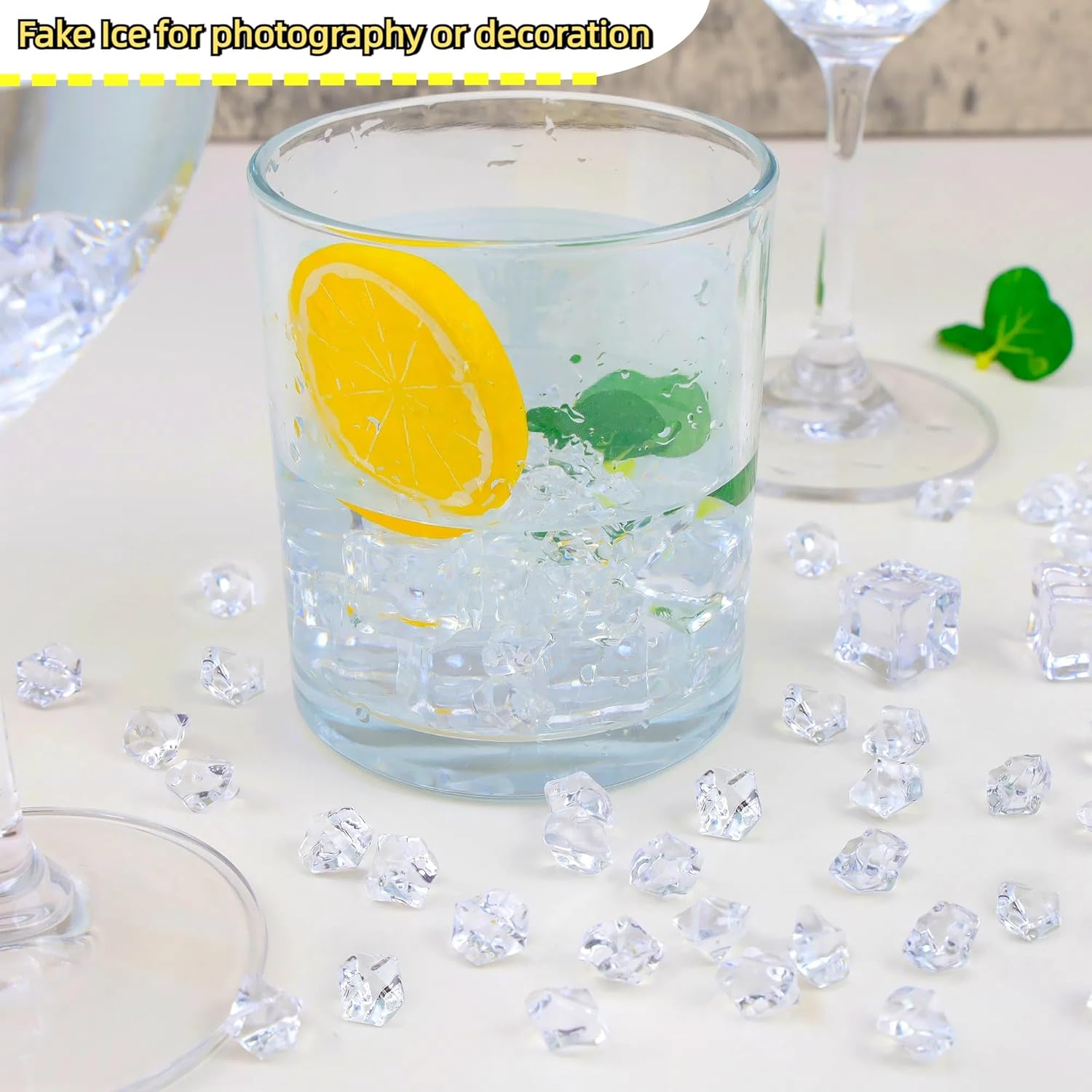 ODM YATOJUZI 500pcs Fake Ice Cubes Clear Acrylic Crushed Rocks Vase Fillers Plastic Diamonds Gems for DIY Party Wedding Centerpiece Table Scatter Prop Display 0.5" (Only Clear) Custom Logo Service
