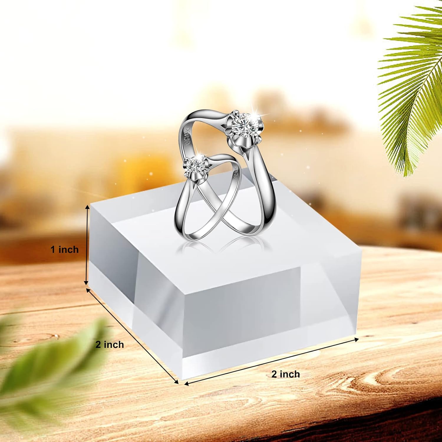 ODM 30pcs Acrylic Square Display Block - 2x2x1 Inches Clear Polished Acrylic Cube Stand for Jewelry Display Custom Logo Service