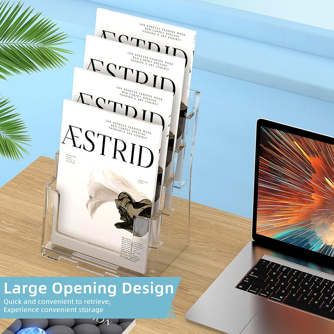 Wholesale Acrylic Brochure Holder 8.5 x 11 inch Brochure Display Stand, Magazine Holder 4 Tier Pamphlet Holder with Removable Divider for 4 x 9 inch Brochures for Wall Mount or Desktop China Factory Bulk Supply