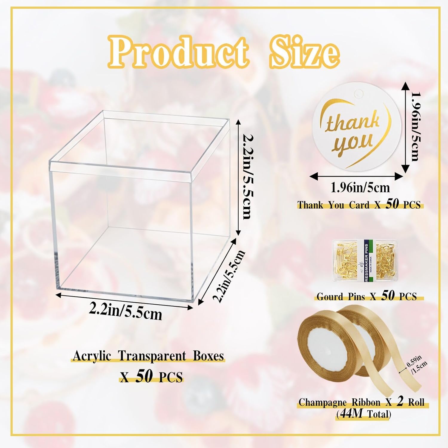 ODM WCHOSOZH 50 Pcs Clear Acrylic Boxes, Small Clear Boxes with Lids, Square Cube with Tags, Wedding Guest Favor Plastic Square Cube Exhibition Box for Candy Desserts Head Ornament (2.2 X 2.2 X 2.2) Custom Mold Development