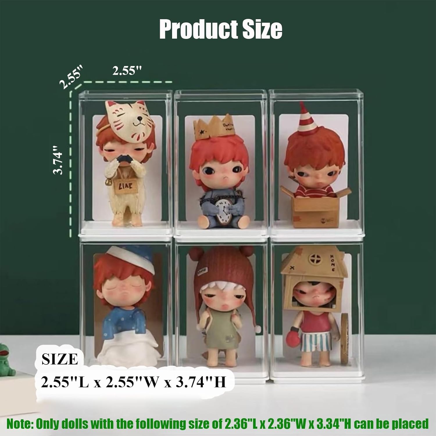 Wholesale OEM ODM 6 PCS Display Boxes Clear Acrylic Figures Display Case Stackable Blind Box for Collectibles-Figures, Fully Assembled Dustproof Storage Organizer Box for Lego Collectibles Action Figures Pop Mart Factory & Supplier