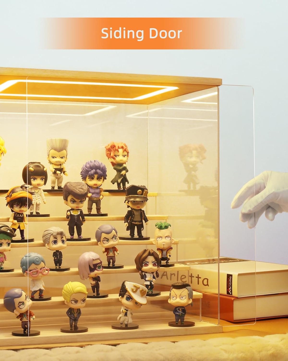 Private Label Clear Acrylic Display Case with Light , 4 Tier Display Box Stand Assembly Dustproof Protection Showcase for Collectibles Action Figures (12.6×9.6×10.6in; 32×24.5×27cm) Ecommerce Ready Product