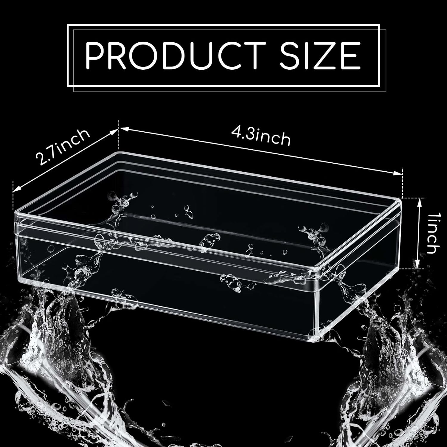 Private Label Blulu 12 Pcs Clear Acrylic Box with Lids 4.3 x 2.7 x 1 Inch Storage Candy Box Containers Mini Rectangle Clear Plastic Gift Containers for Display Jewelry Wedding Party Favors Treats Coin Accessories Wholesale Manufacturer