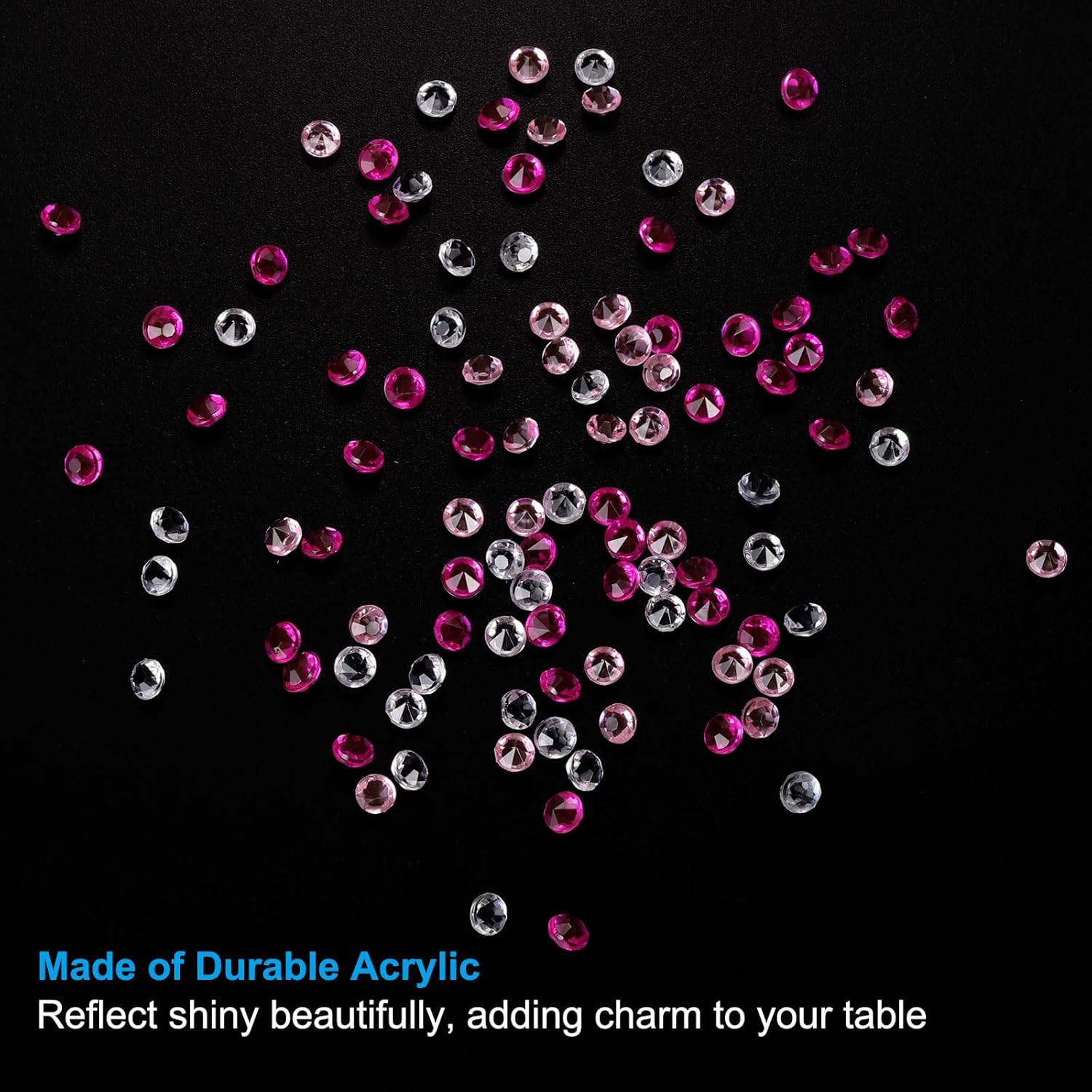 Private Label PATIKIL 4000 Pieces Transparent Diamond Crystal 4mm Acrylic Wedding Diamonds Table Scatter Confetti Vase Fillers Gems for Table Centerpiece Bridal Shower Party, Pink Clear Wholesale Manufacturer
