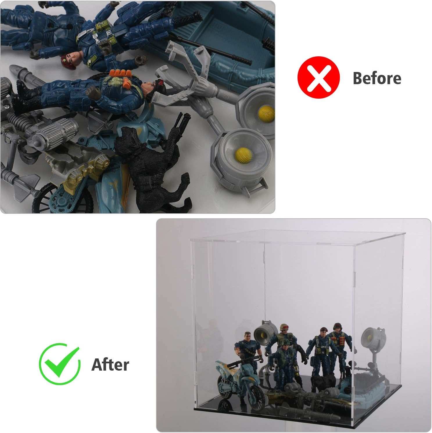 Wholesale OEM ODM Evron Display Case for Collectibles Assemble Clear Acrylic Box Alternative Glass Case for Display Action Figures Home Storage & Organizing Toys (16x13x14in; 40x33x35 cm) Factory & Supplier