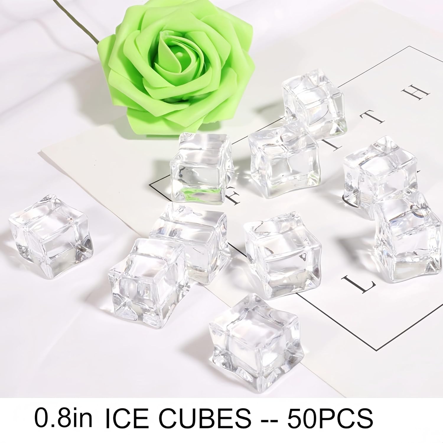 ODM 50PCS Fake Acrylic Ice Cubes 0.8", Clear Ice Rocks Decorative Stone for Photography, Weddings, Food Displays & DIY Custom Logo Service