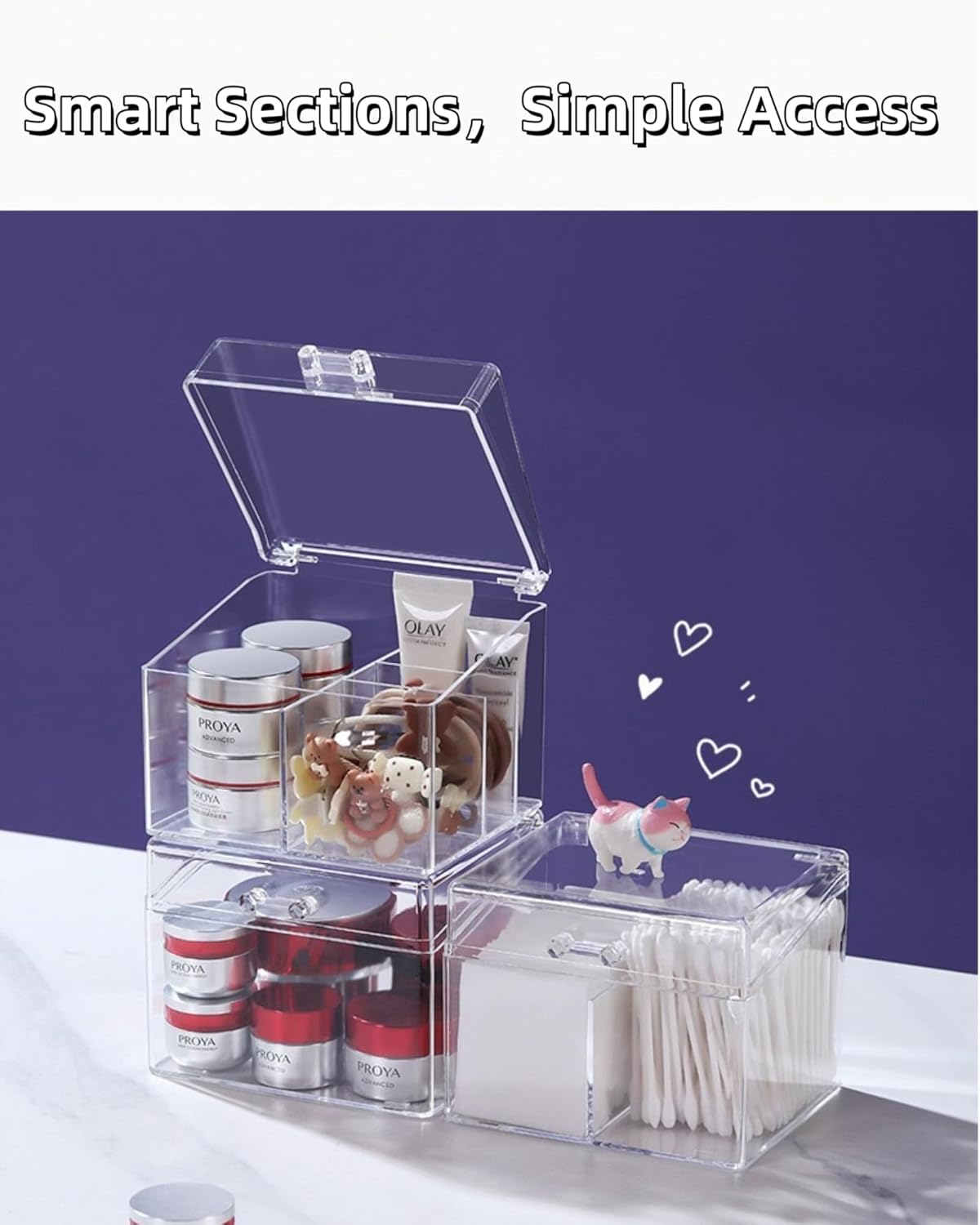 Private Label Clear Acrylic Card Storage Box with Lid and Handle – Stackable Dustproof Display Case for Trading Cards, Makeup, Accessories, and More – Transparent Collector Organizer for Pokémon, MTG, Sports Cards Custom Logo Service