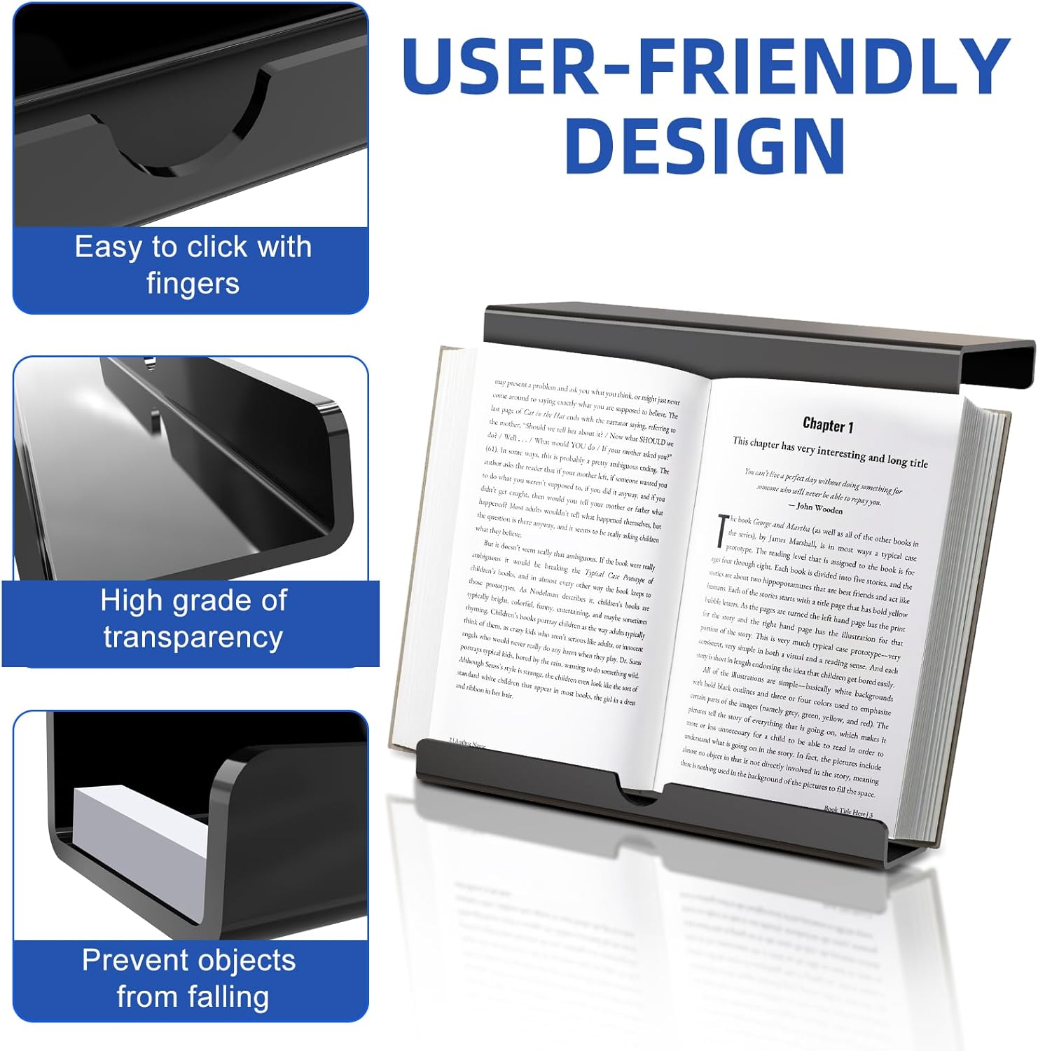Private Label Treadmill Tablet Holder, Exercise Bike Reading Stand, Acrylic Book Holder, Clear Acrylic Stand for Tablet, Magazines and Books, Black（8.5 x 9.5 x 3.3 Inches） OEM Wholesale Manufacturer