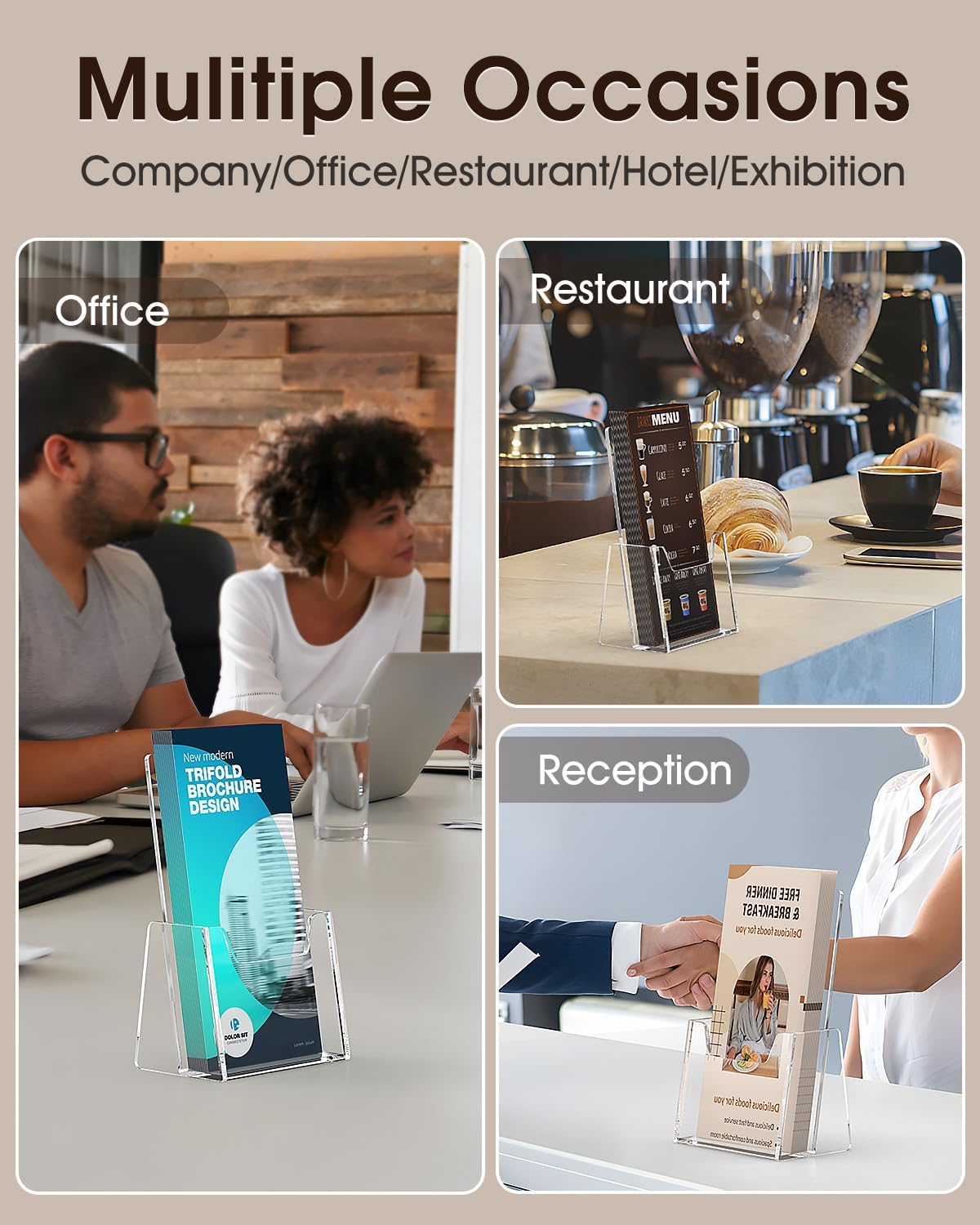 Wholesale MaxGear Brochure Holder 2 Pack, 4 Inches Wide Acrylic Display Stand Clear Pamphlet Holders Flyer Holder Rack Card Holders Countertop/Desk Organizer for Trifold, Booklet, Literature, Magazine China Factory Bulk Supply