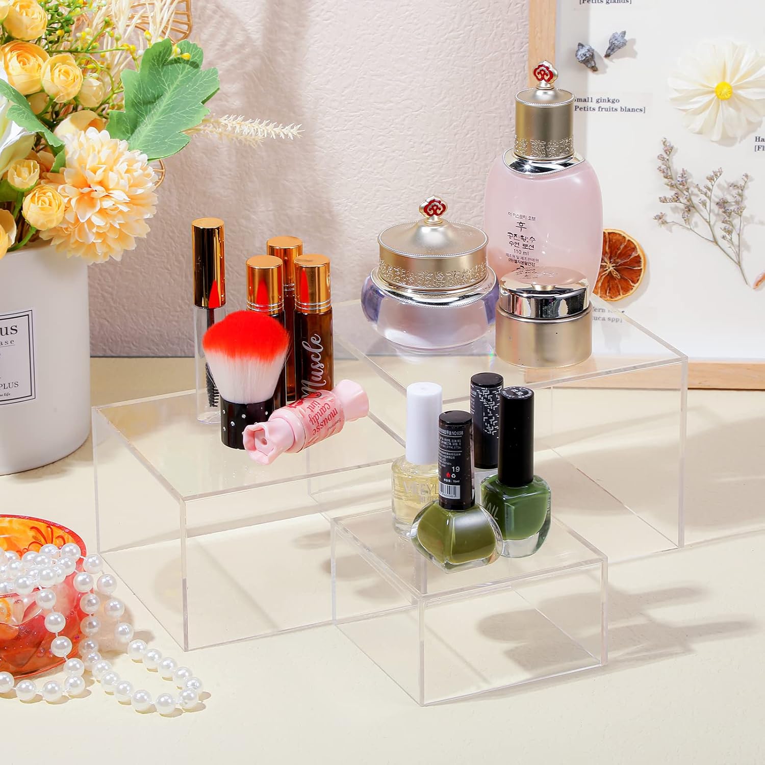 ODM Geelin 6 Pack Acrylic Risers for Display Acrylic Cube Boxes Risers Display Stands with Hollow Bottoms Decorative Stand for Jewelry Candy Table Decor 6 Sizes(Clear) Custom Logo Service