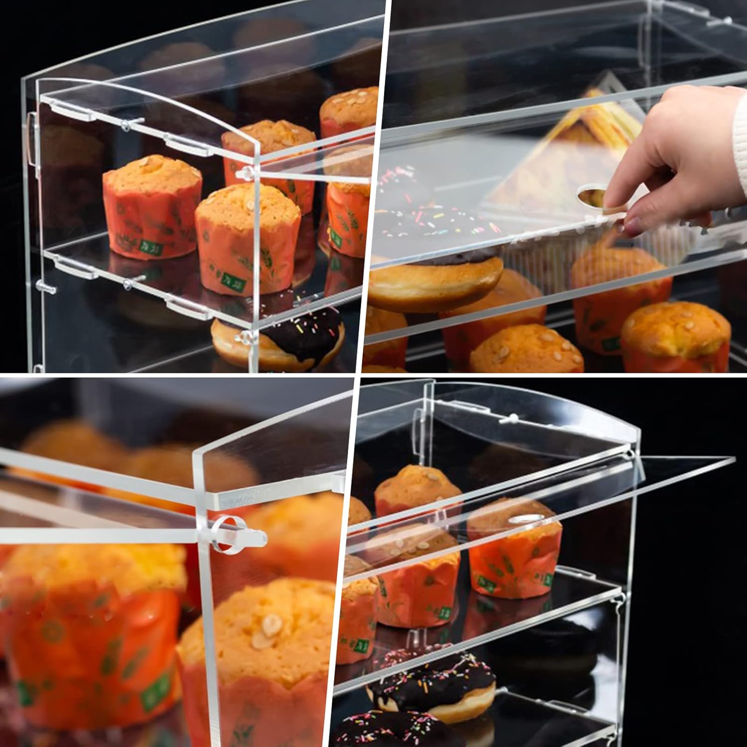 Wholesale OEM ODM Acrylic Pastry Display Case Bakery Countertop Display Case Retail Display Counter Clear Shelf Factory & Supplier