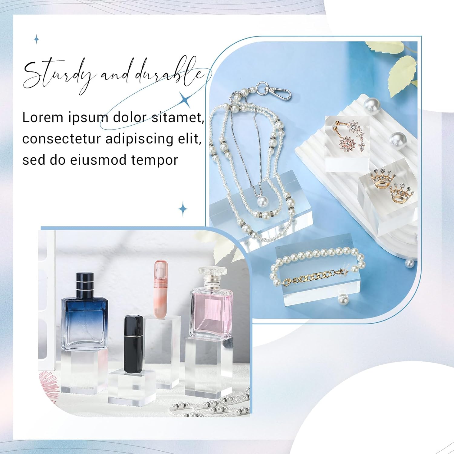 ODM Marsui 10 Pcs Acrylic Cubes for Display Product Photography Props Transparent Acrylic Block Set for Boutique Jewelry Cosmetic Crafts Closet Show Custom Logo Service
