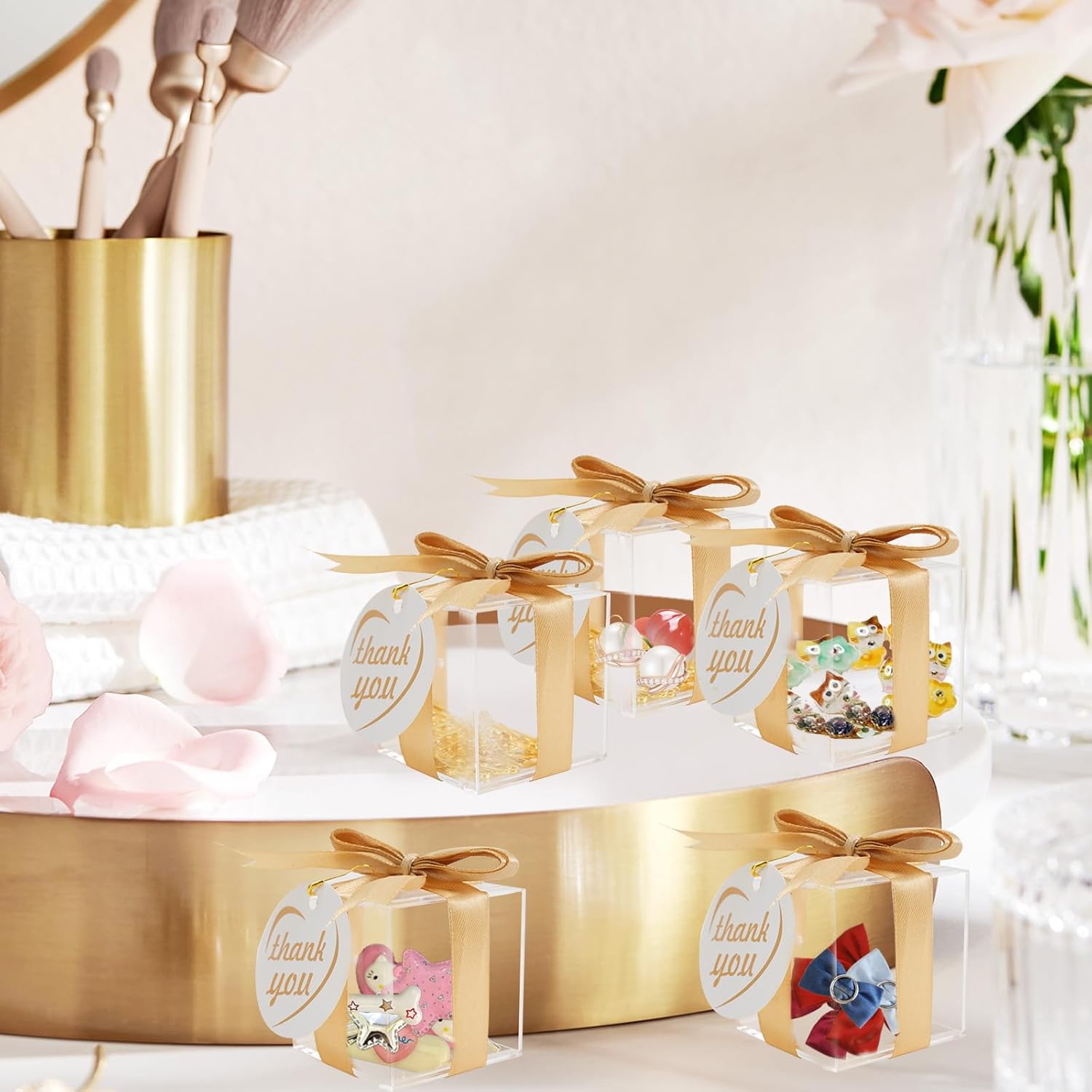 ODM WCHOSOZH 50 Pcs Clear Acrylic Boxes, Small Clear Boxes with Lids, Square Cube with Tags, Wedding Guest Favor Plastic Square Cube Exhibition Box for Candy Desserts Head Ornament (2.2 X 2.2 X 2.2) Custom Mold Development
