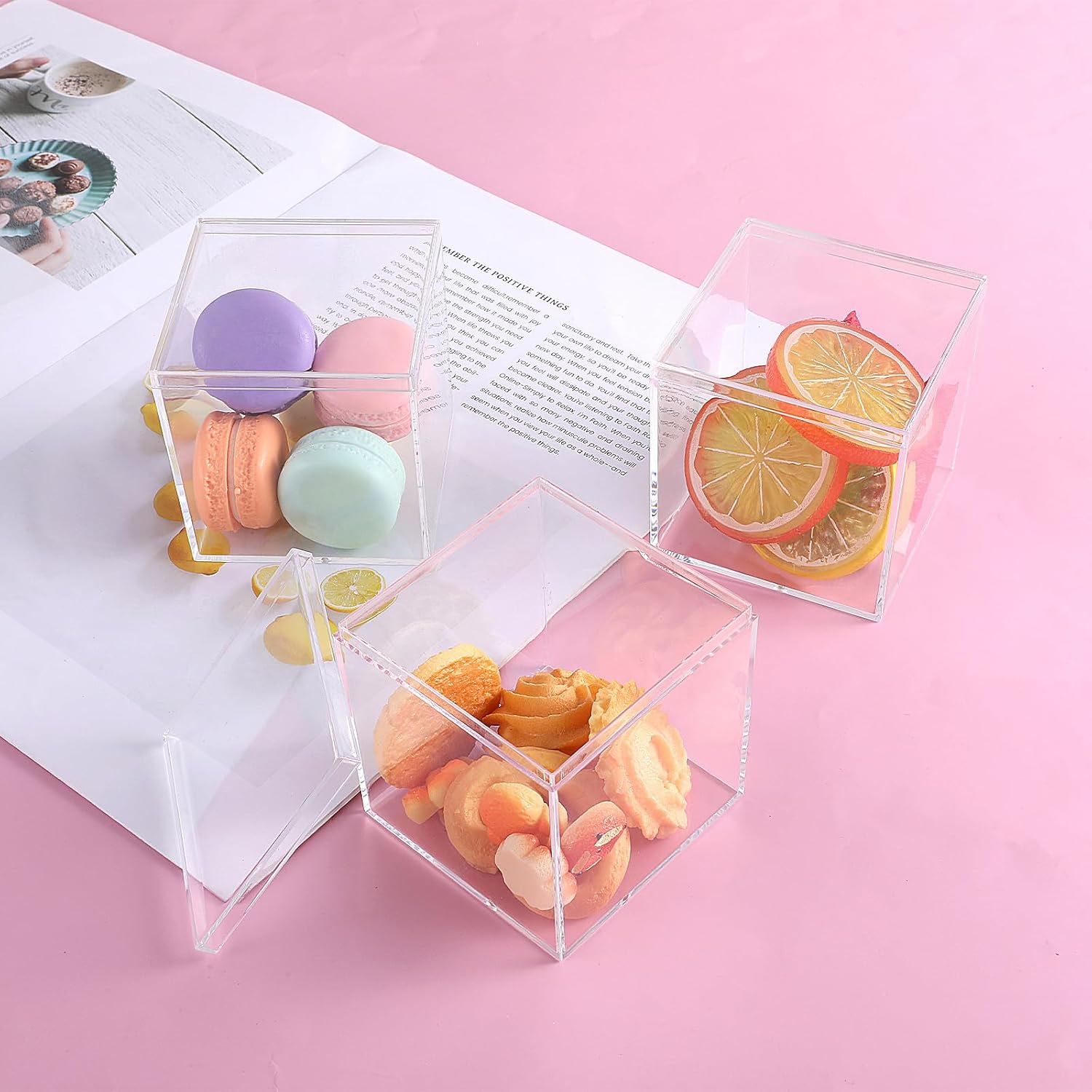 Private Label 12 Pcs Clear Acrylic Box with Lid Decorative Plastic Display Box Acrylic Gift Box Tiny Square Box Clear Storage Containers for Home Candy Treats Jewelry Display 3 x 3 x 3 Inch Wholesale Manufacturer