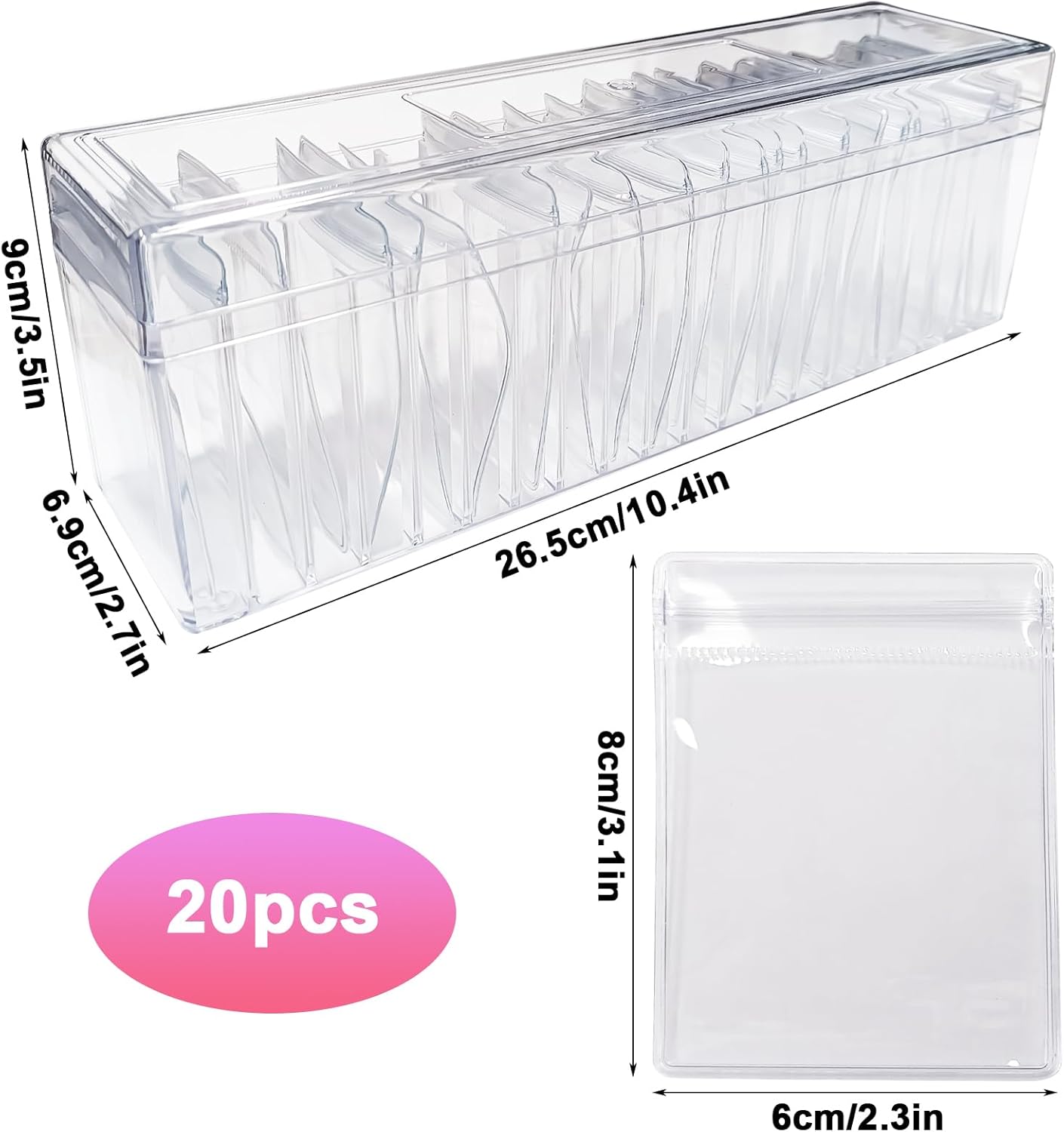 Direct Manufacturer Acrylic Jewelry Box Organizer, Clear Jewelry Organizers and Storage, With 20 Anti Tarnish Jewelry Bags, Acrylic Earring Holder Organizer Box, For Rings, Earrings, Necklaces Low MOQ
