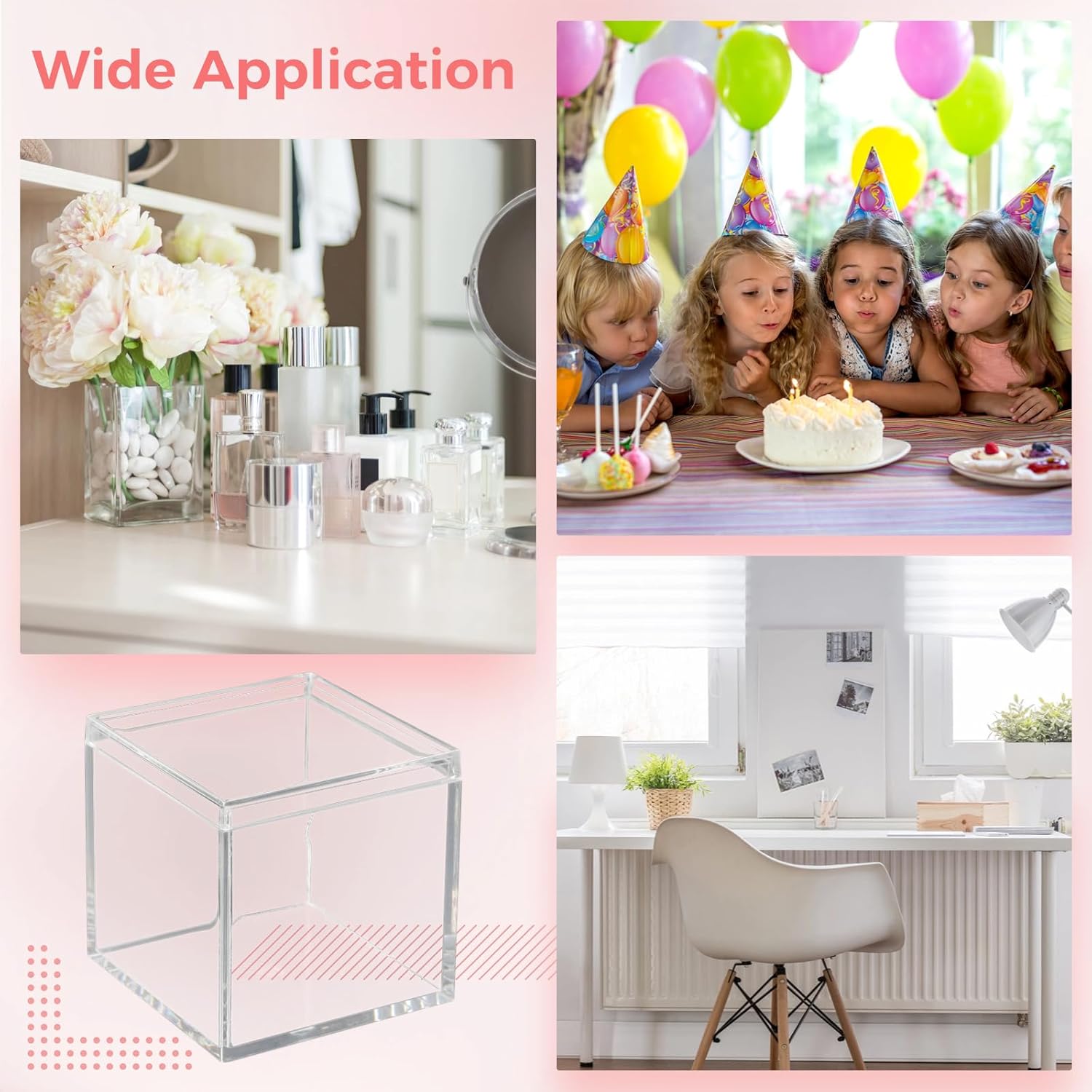 Private Label 40 Pcs Acrylic Boxes - Clear Small Square Display Boxes, 2.2 x 2.2 x 2.2 in, With Lids for Candy, Pill, Earring, Jewelry, Tiny Beads Wholesale Manufacturer