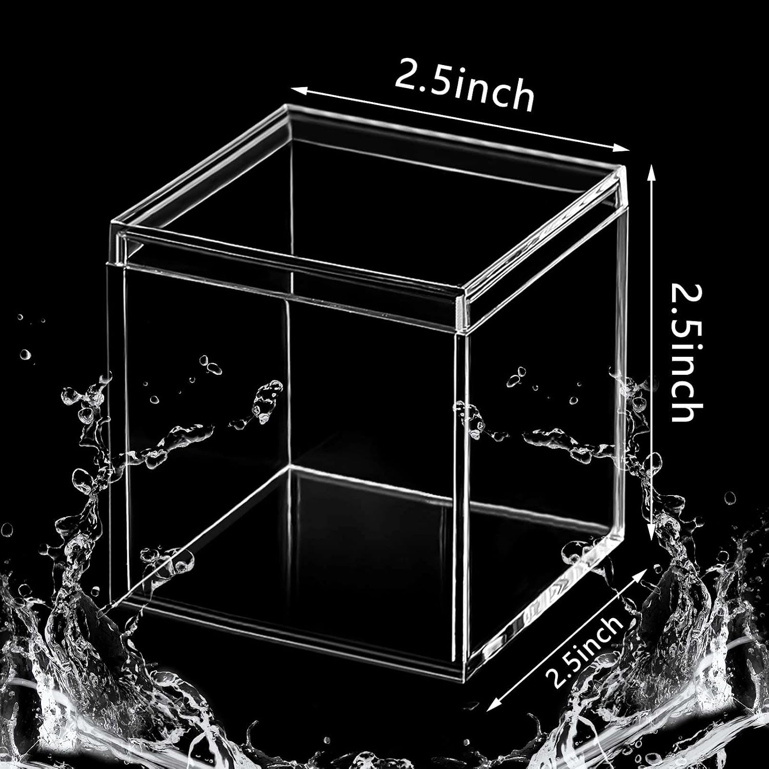 ODM Blulu 8 Pieces Clear Acrylic Plastic Jewelry Box Mini Storage Box Mini Cube Containers with Lids for Candy Pill and Tiny Jewelry(Square,2.6 x 2.6 x 2.6 Inch) Custom Logo Service