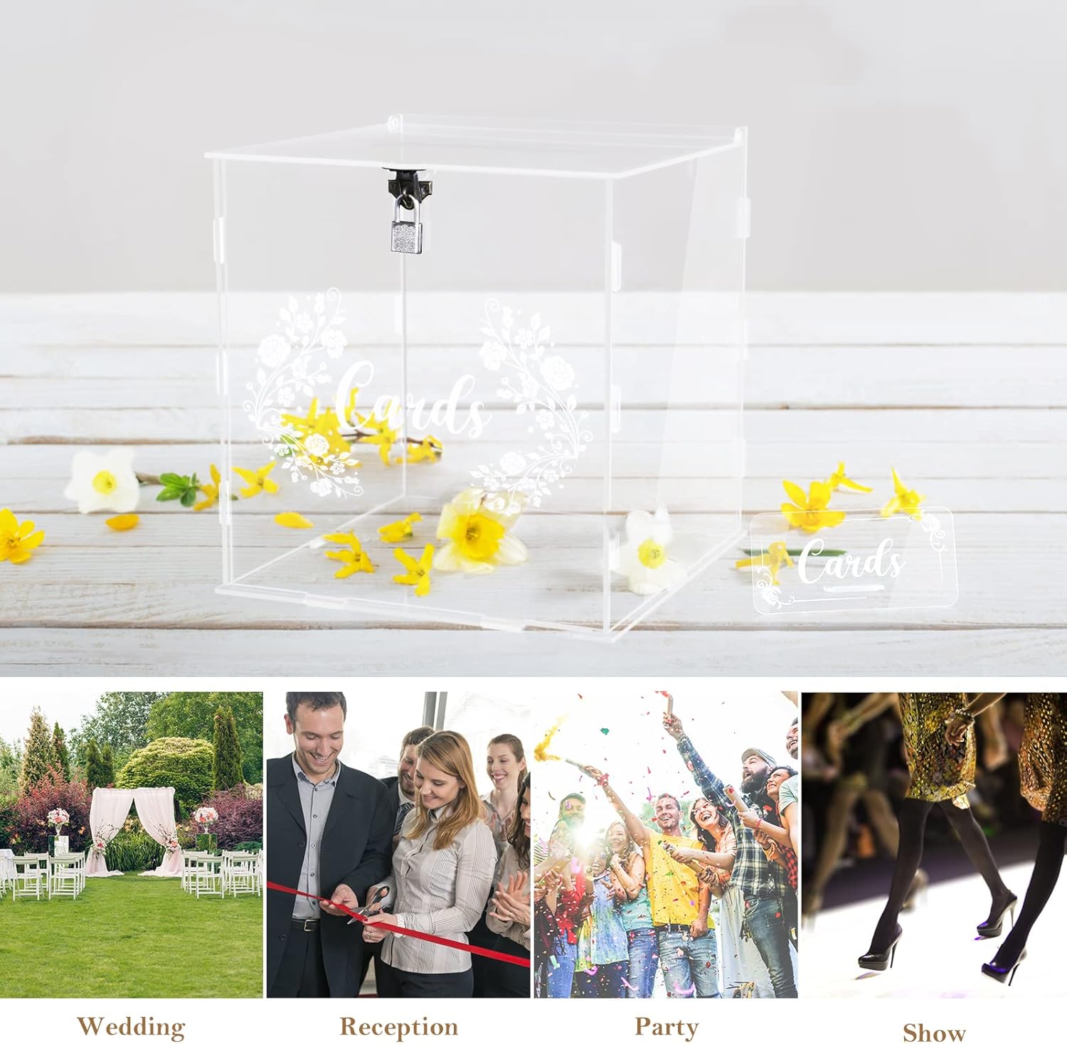 ODM Acrylic Card Box with Lock Gift, Money Holder for Wedding Reception, Anniversary, Birthday & Graduation Decorations (Clear) Custom Mold Development
