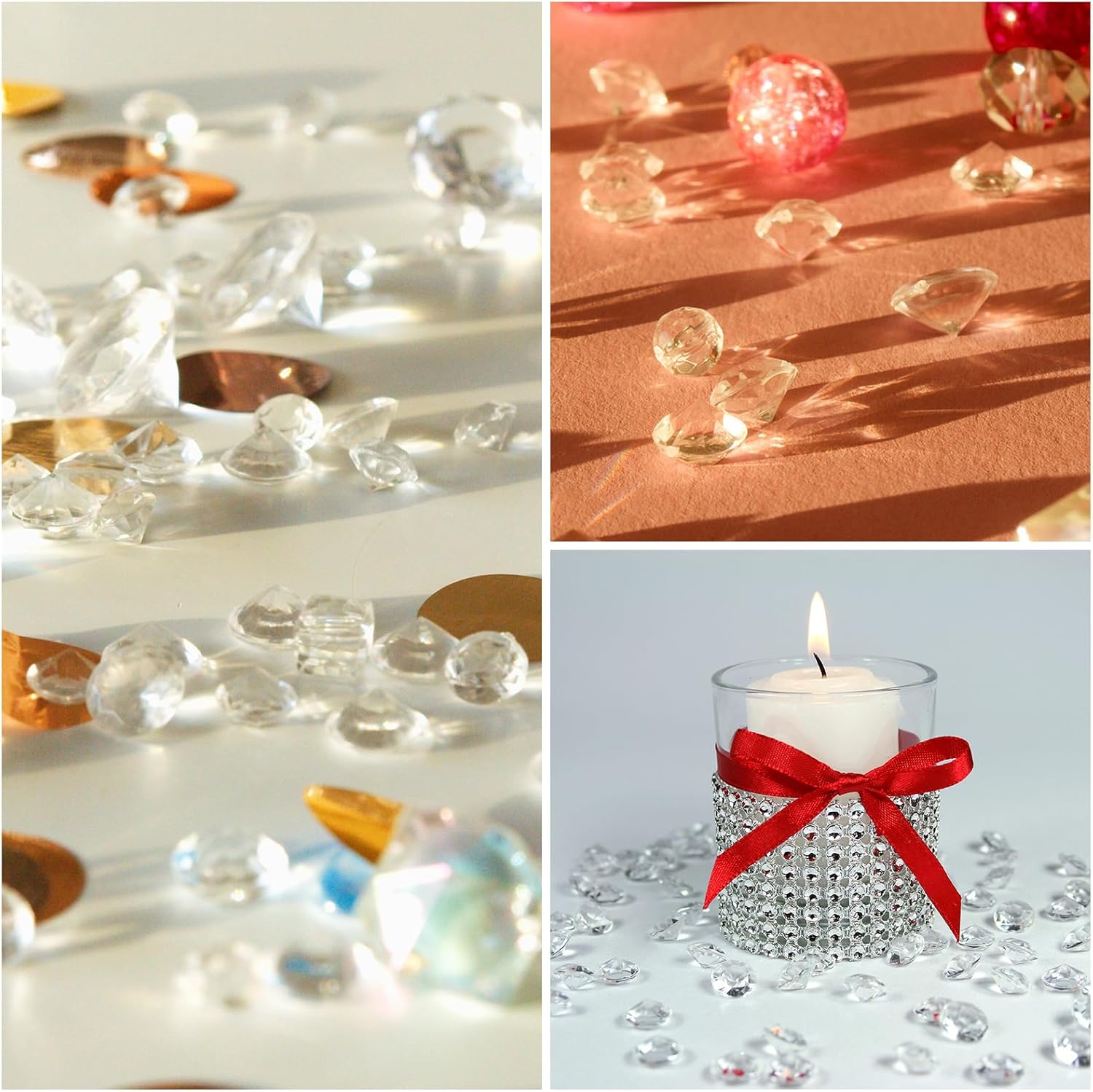 Private Label PATIKIL 6000Pcs Acrylic Wedding Diamonds 3mm Table Scatter Confetti Crystals Vase Fillers Gems for Table Centerpiece Bridal Shower Party, Pink Wholesale Manufacturer