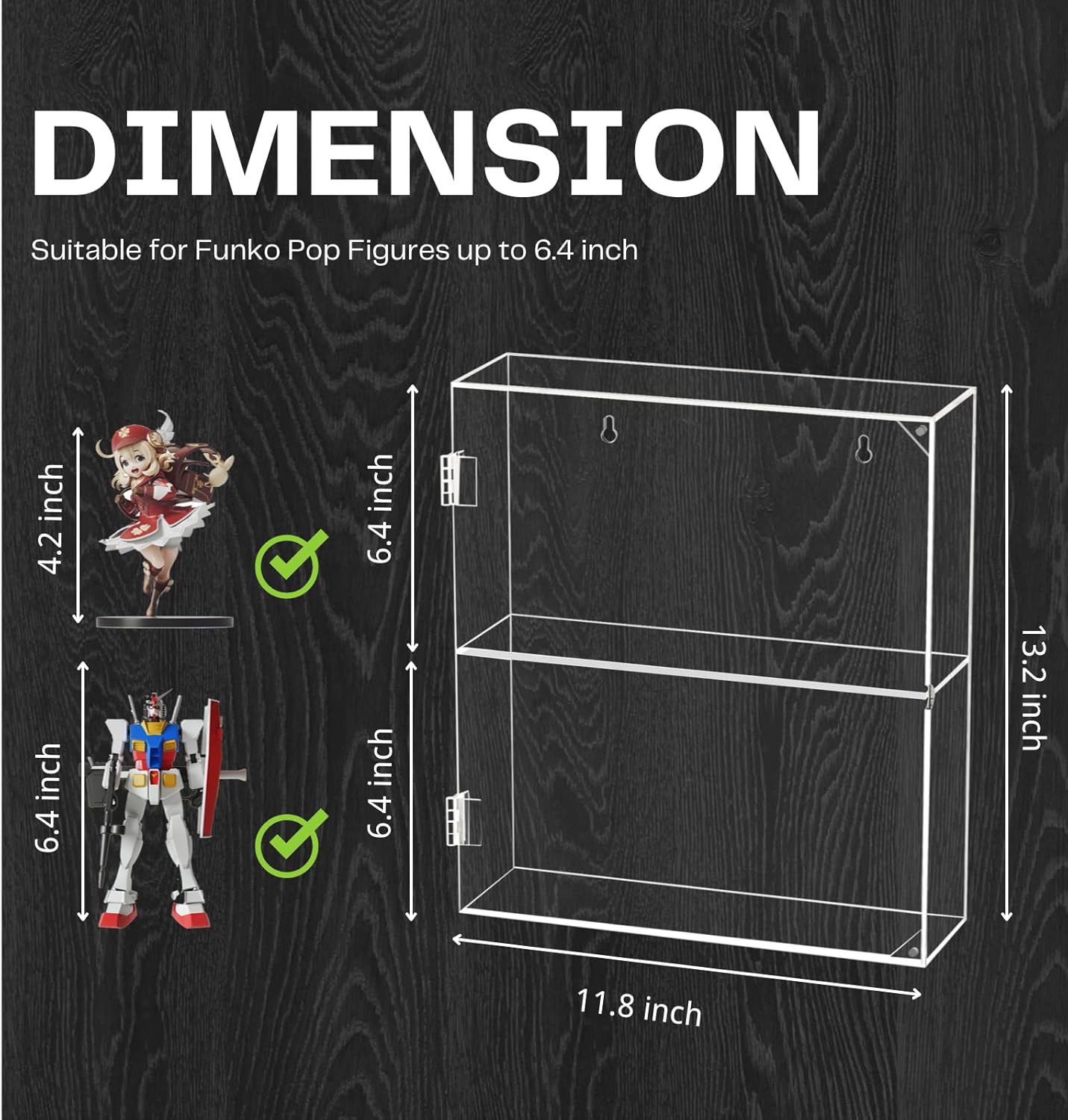 Wholesale OEM ODM Acrylic Display Case - 2 Layer Clear Display Case for Funko Pop Action Figures - Wall Mounted or Desktop Dustproof Display Cabinet Shelf for Labubus Collectibles Mini Toys Factory & Supplier