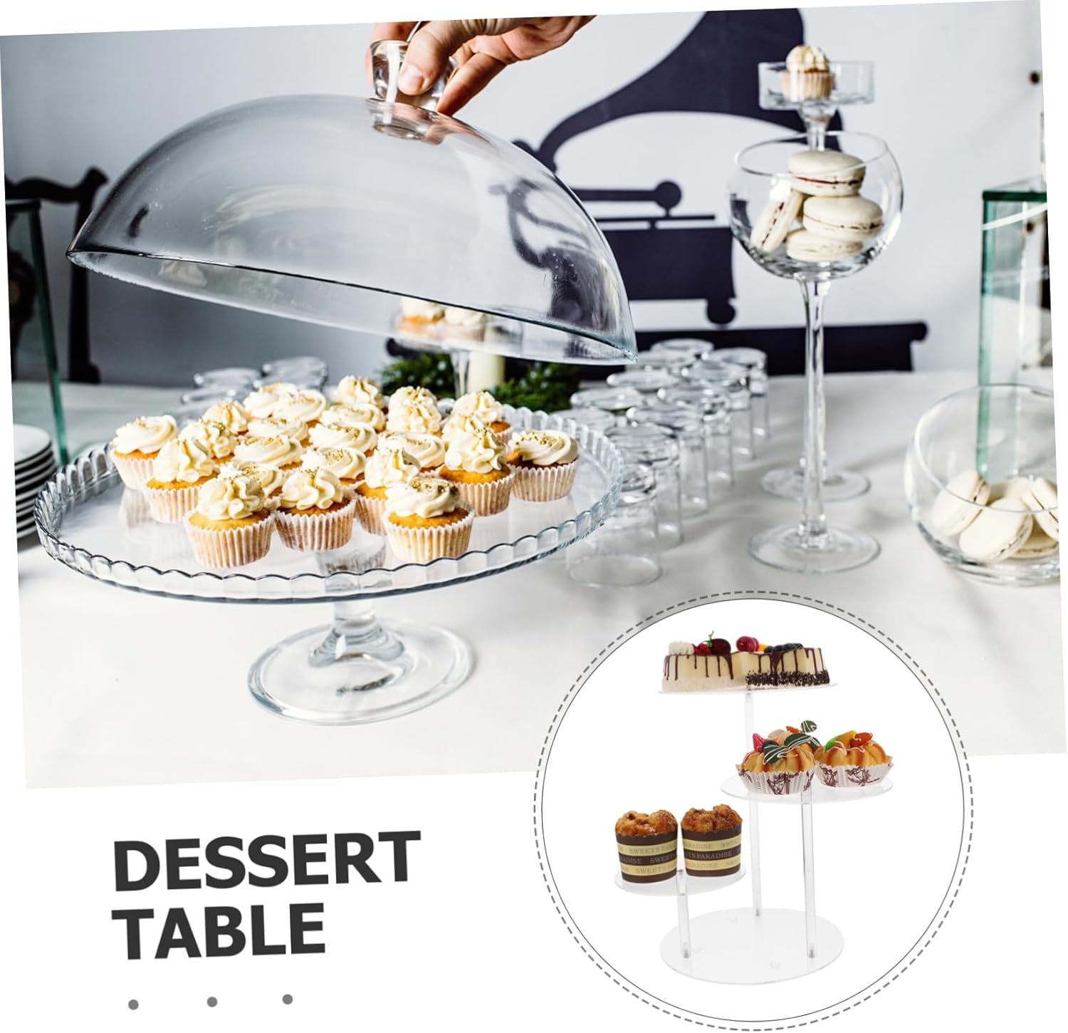 Wholesale OEM ODM 1 Set Elegant Tiered Cake Stand Clear Display Rack for Cakes Cupcakes Treats for Weddings Parties Special Occasions Enhance Your Dessert Table Decor Factory & Supplier