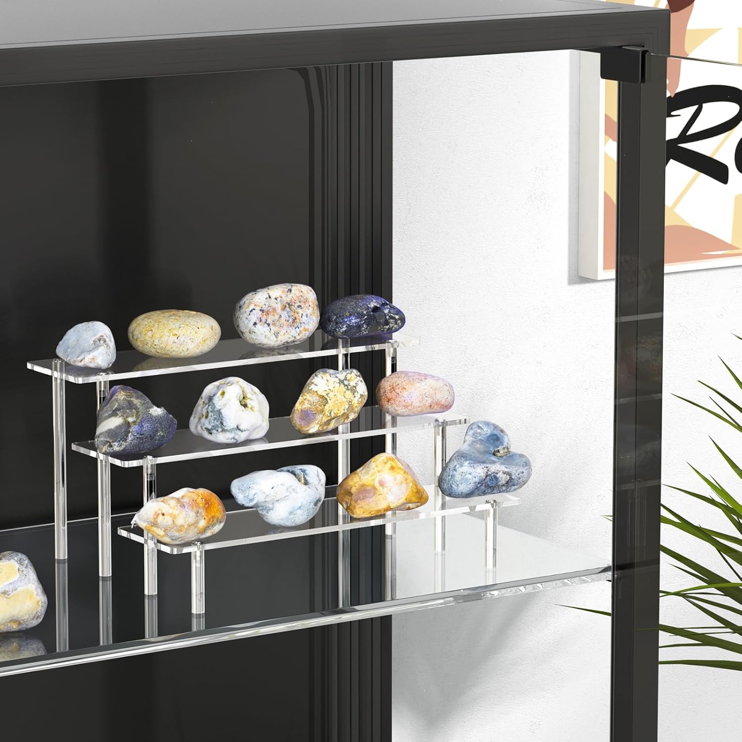 Private Label 3 Tier Acrylic Display Risers, Large Perfume Organizer Stand, Clear Cupcake Stand Holder, Display Shelves for Figurines, Dessert Shelf for Party, Risers Display Stand for Decoration (1 Pack) Custom Logo Service