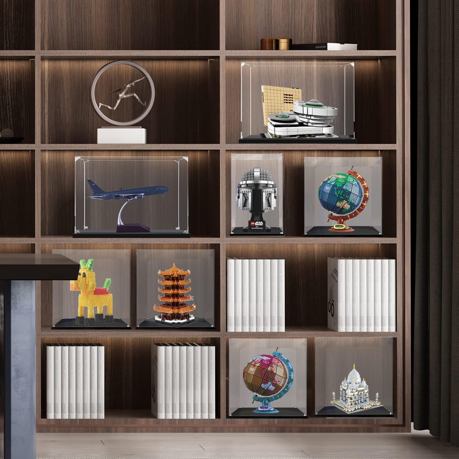 Private Label Acrylic Display Case for Collectibles Assemble Clear Acrylic Display Box for Lego Alternative Glass Case for Showcasing Figures Doll Toys Home Storage(14.2x11x12 inch, 36x27x30 cm) Ecommerce Ready Product