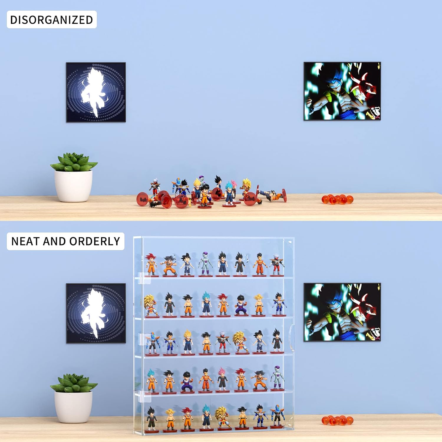 Wholesale OEM ODM AITEE Acrylic Display Case, Display Cabinet for Mini Funko Pop Figures, Dust-Proof Clear Wall Mounted or Desktop 5 Layer Storage Mini Toys/Rock Stone, Each Compartment: 15 7/10”L x 3 2/5”W x3 4/5”H Factory & Supplier