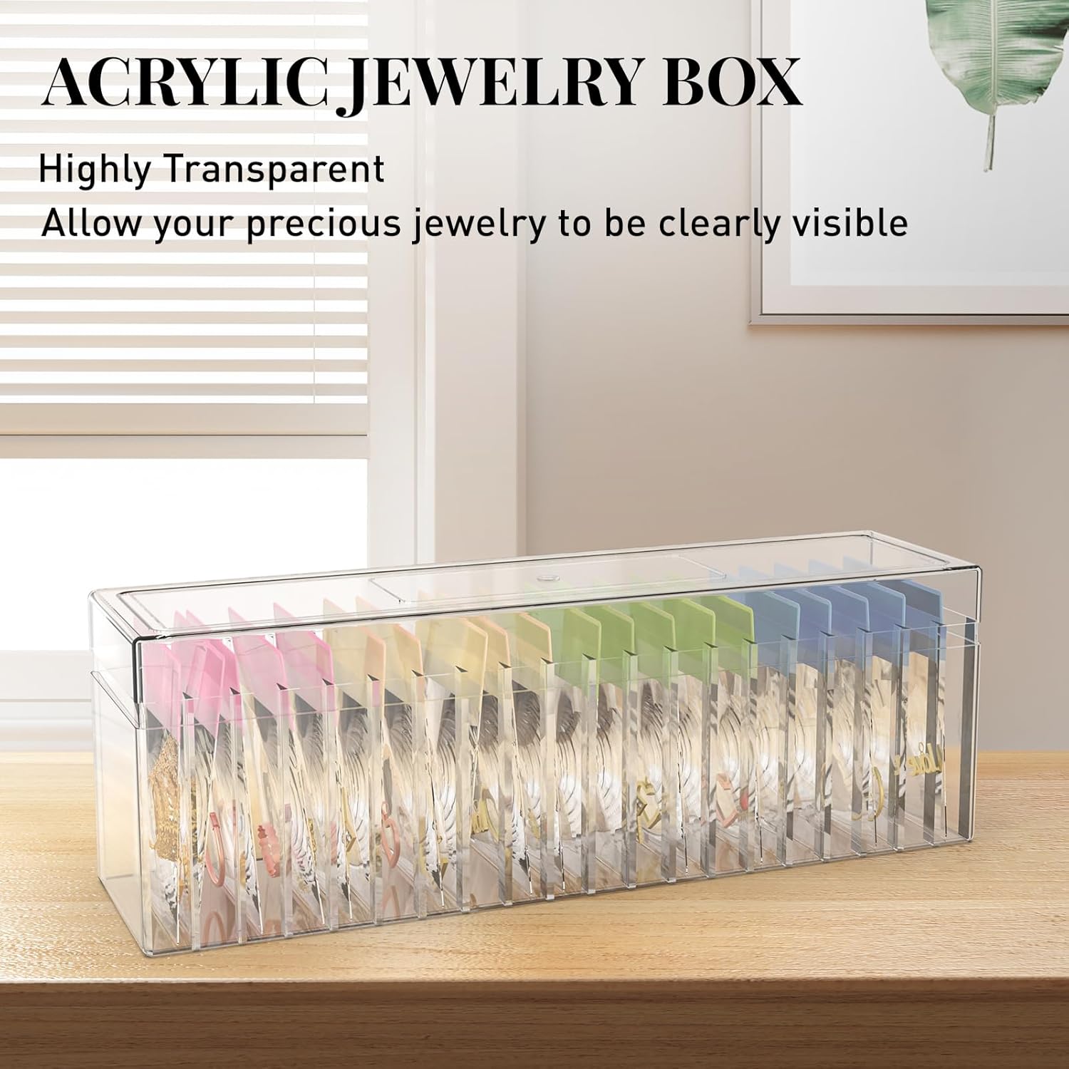 Direct Manufacturer Acrylic Jewelry Box Organizer, Clear Jewelry Organizers and Storage with 20 Portable Anti Tarnish Jewelry Bags, Travel Jewelry Case for Rings Earrings Necklaces Low MOQ