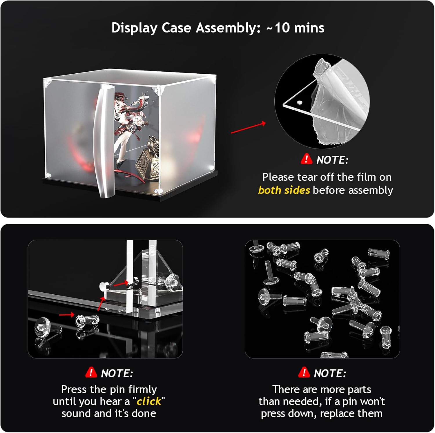 Private Label Acrylic Display Case for Collectibles Assemble Clear Acrylic Display Box for Lego Alternative Glass Case for Showcasing Figures Doll Toys Home Storage(14.2x11x12 inch, 36x27x30 cm) Ecommerce Ready Product