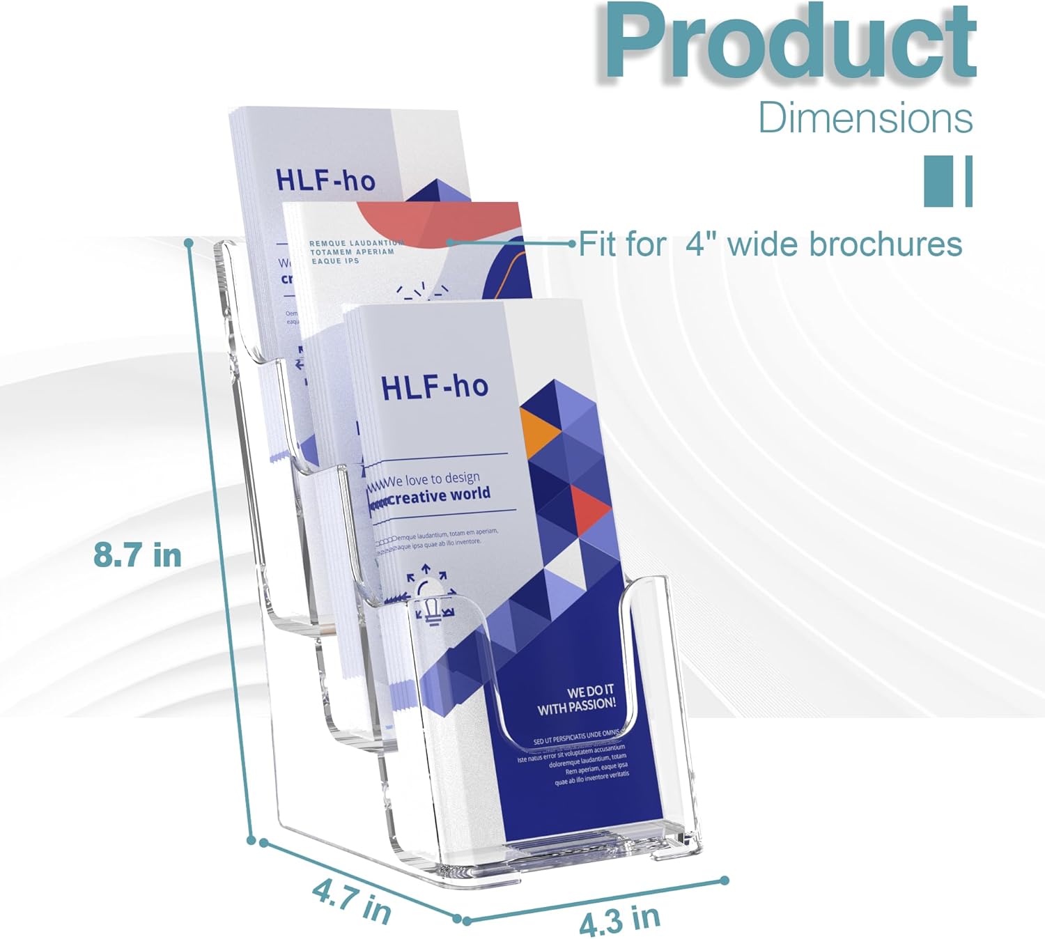 Wholesale Brochure Holder 4x9 Inch 3 Tier Acrylic Literature Holders Clear Plastic Flyer Display Stand for Pamphlets, Booklets, Menus, Multi Purpose Organizer for Office, Countertop Use, 2 Pack China Factory Bulk Supply