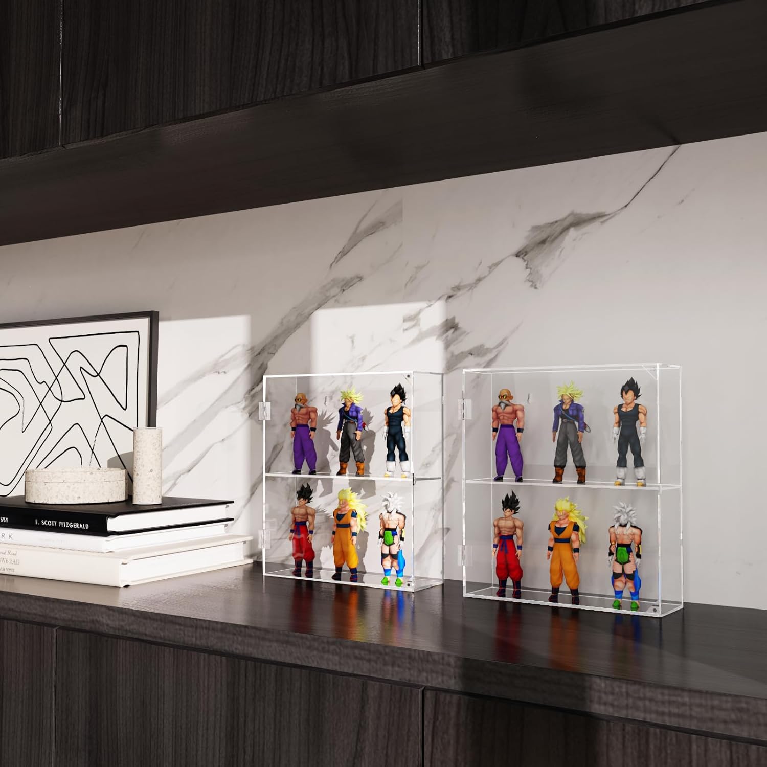 Wholesale OEM ODM Acrylic Display Case - 2 Layer Clear Display Case for Funko Pop Action Figures - Wall Mounted or Desktop Dustproof Display Cabinet Shelf for Labubus Collectibles Mini Toys Factory & Supplier