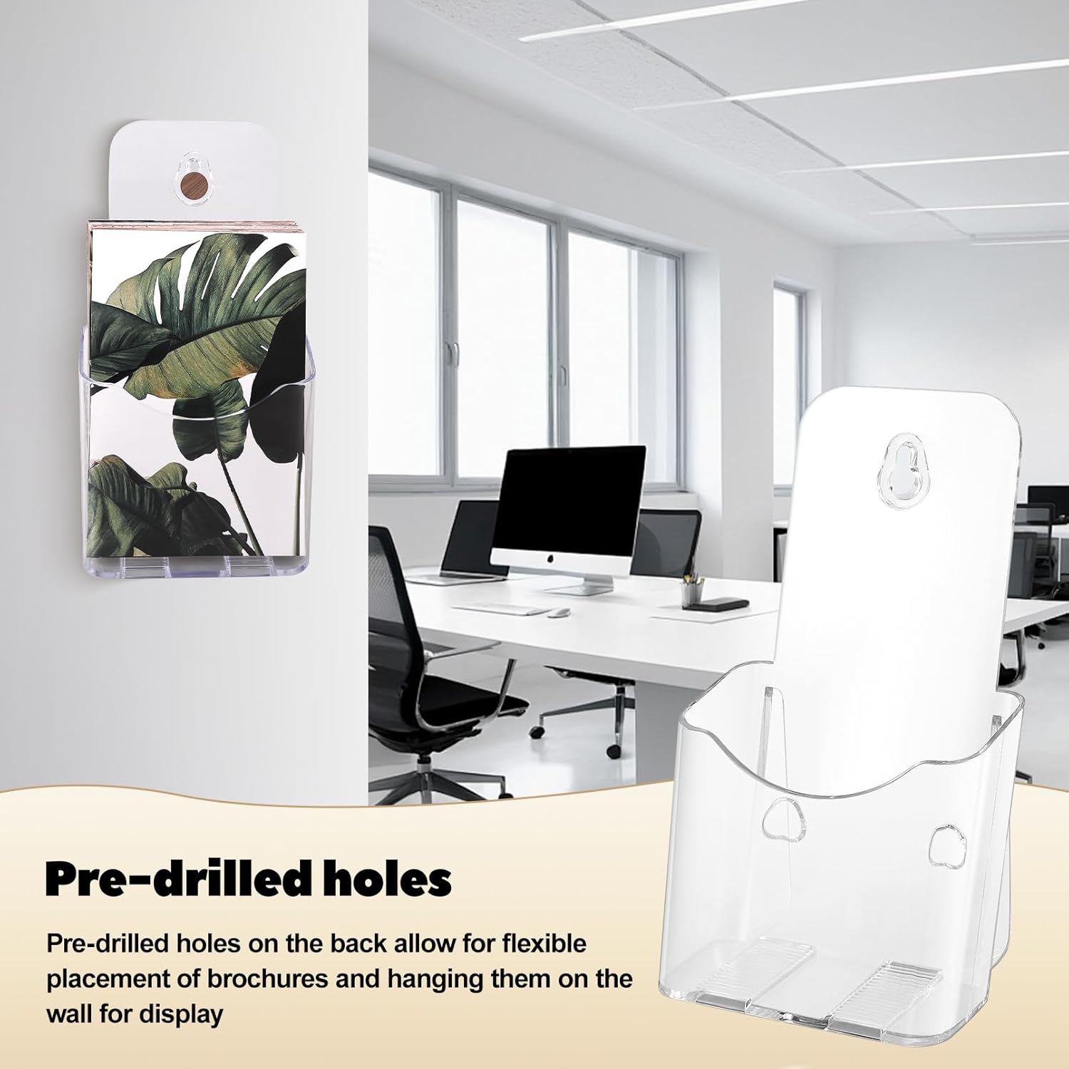 Wholesale Acrylic Brochure Holder 4x9 Inches,6 Pack Plastic Flyer Holder,Clear Display Stand,Clear Literature Holder,Pamphlet Holder Wall Mount Countertop Organizer for Display Flyer, Brochure Booklets China Factory Bulk Supply
