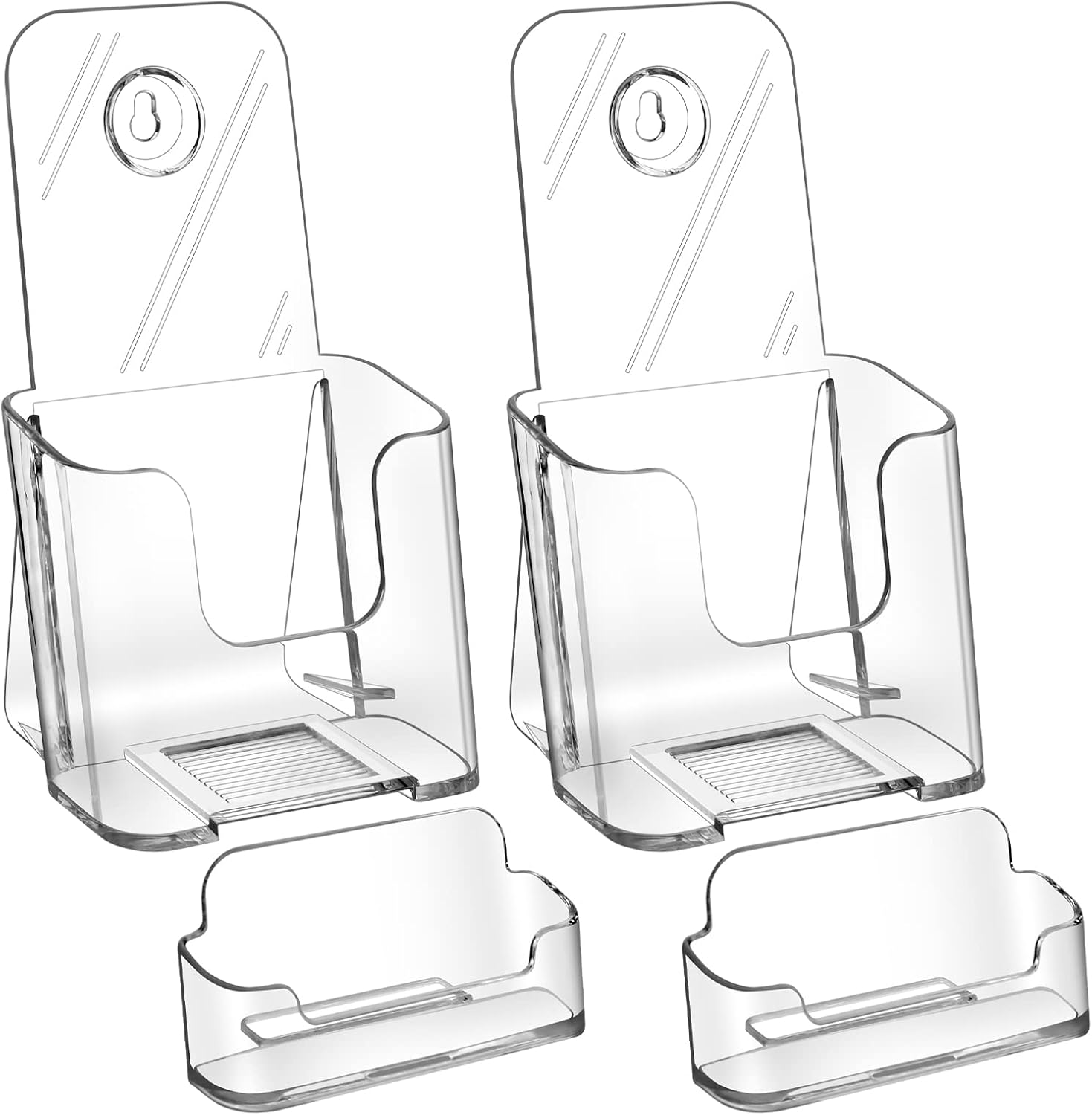 zavekia Acrylic Brochure Holder.4 inches Wide Brochure Holder Wall Mount Clear Countertop Organizer Literature Holders (2)