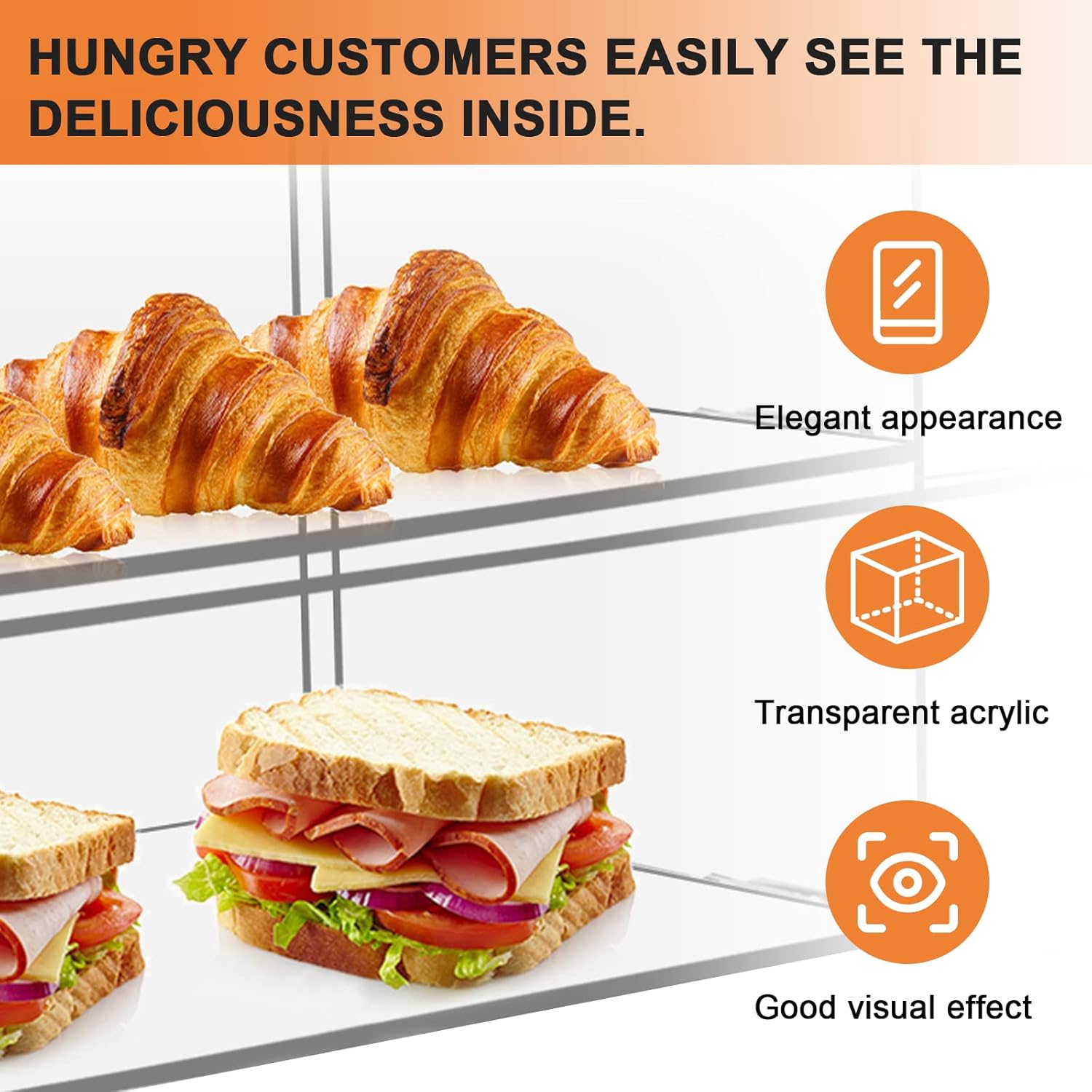 Wholesale OEM ODM Acrylic Display Case 2 Layer Bakery Pastry Display Case Retail Display Counter Cases Acrylic Display Shelf Donut Cookie Display Cabinet Plastic Case Factory & Supplier